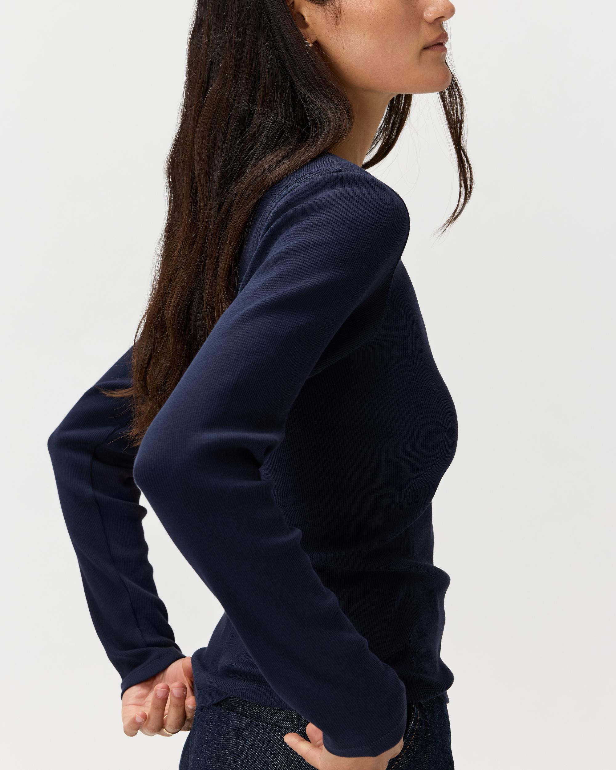 Quince | Women's Micro-Rib Long Sleeve T-Shirt Organic Cotton Product Image
