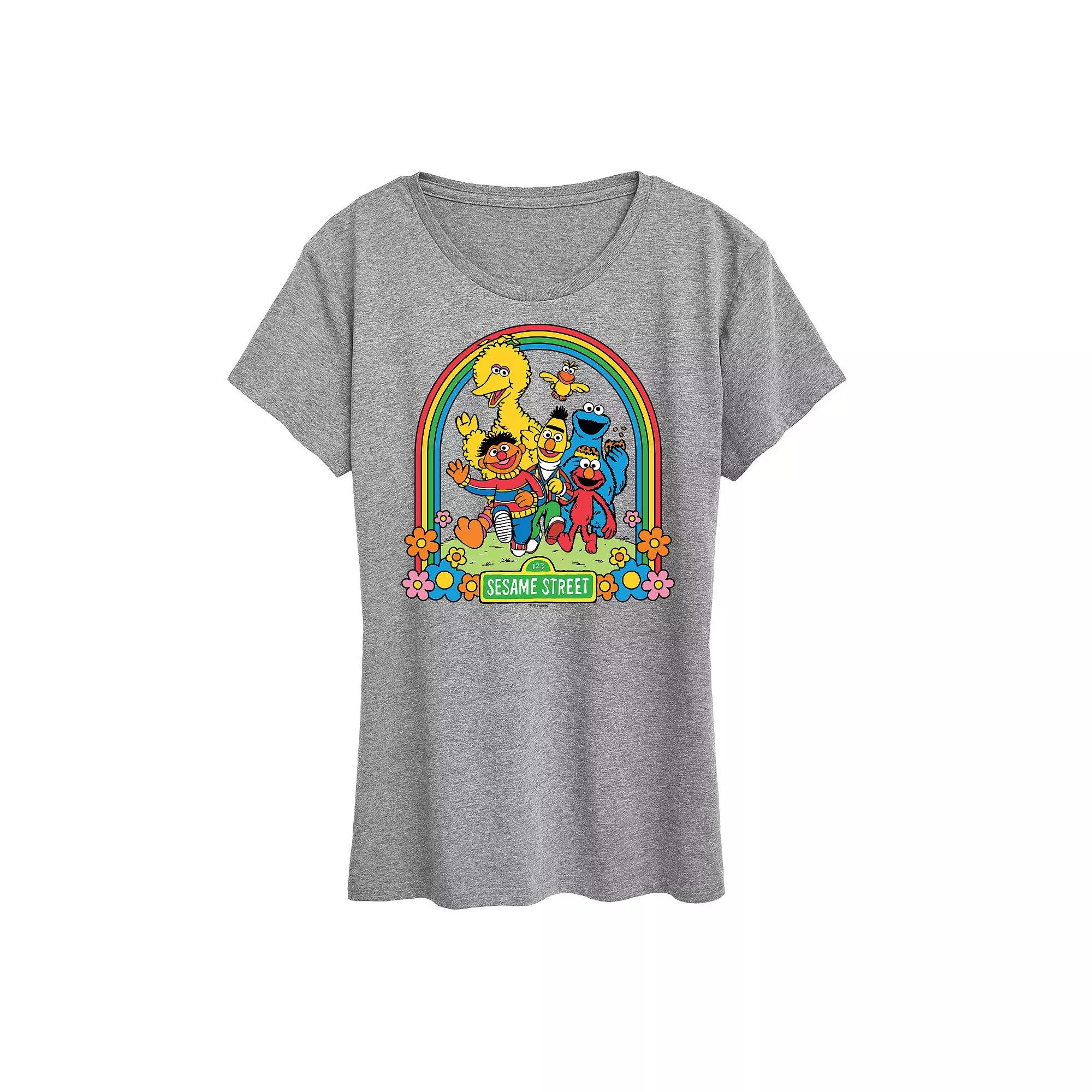 Women's Sesame Street Rainbow Graphic Tee, Girl's,  Product Image