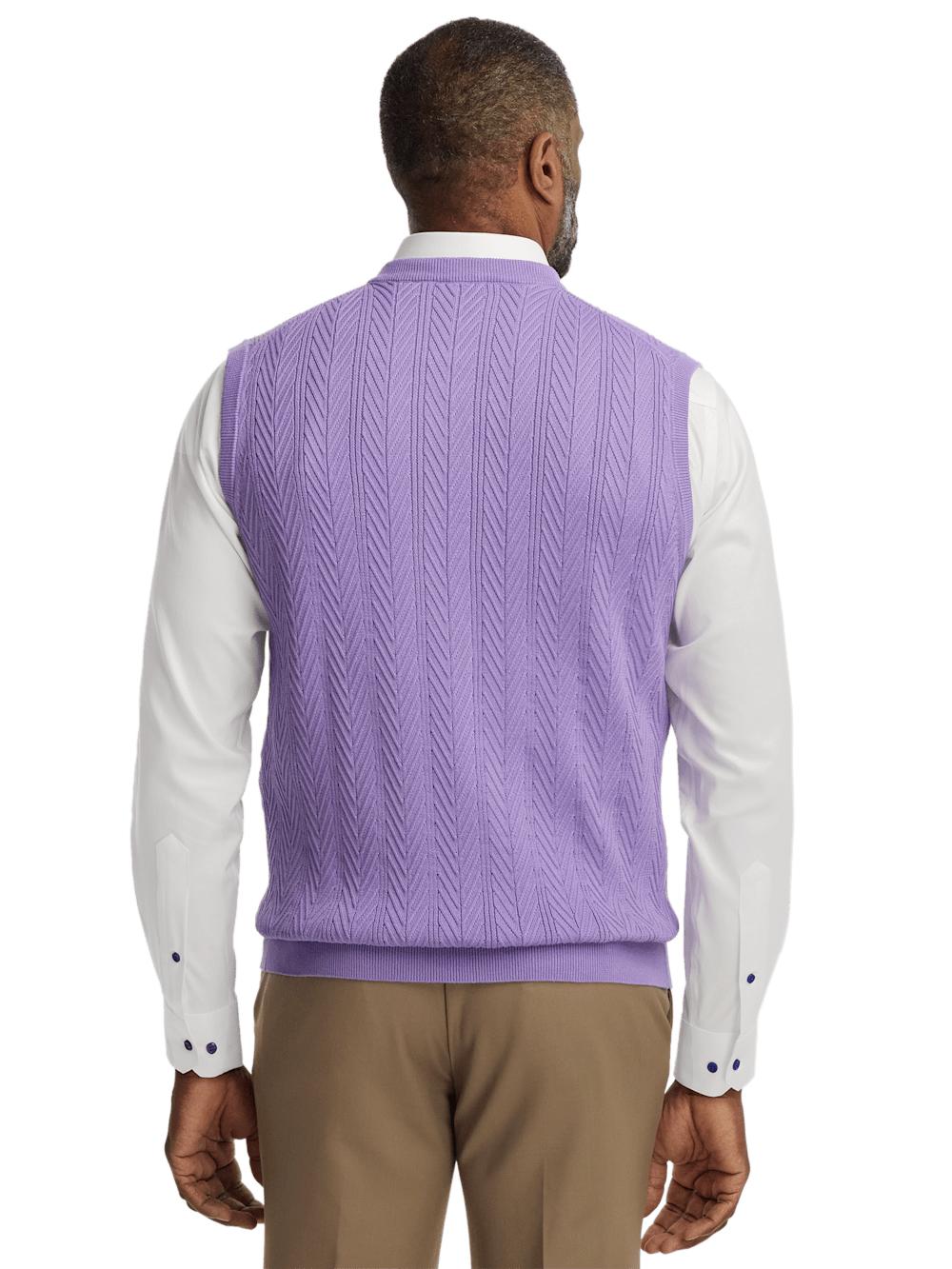 Cotton V-neck Vest - Purple Product Image