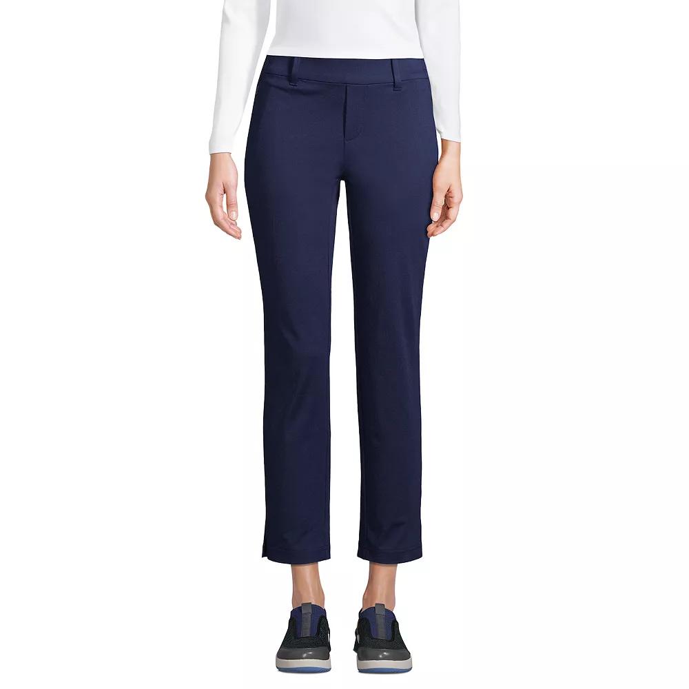 Women's Lands' End Flex Mid Rise Pull On Crop Pants, Size: XL, Deep  Blue Product Image