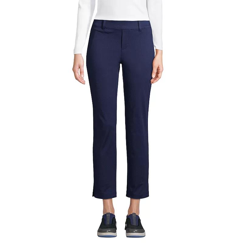 Women's Lands' End Flex Mid Rise Pull On Crop Pants, Size: XL, Deep  Blue Product Image
