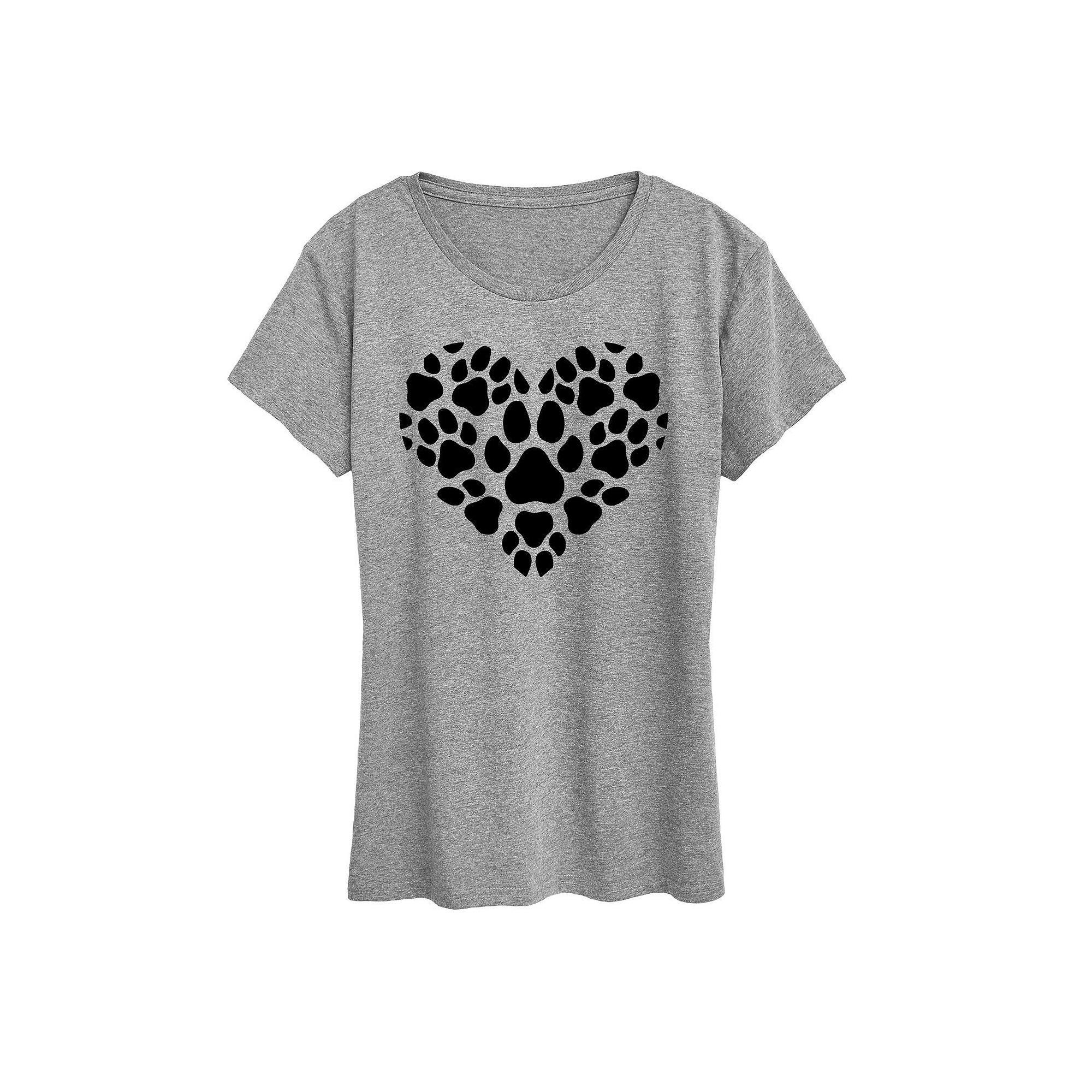 Women's Pawprint Heart Graphic Tee, Girl's,  Product Image