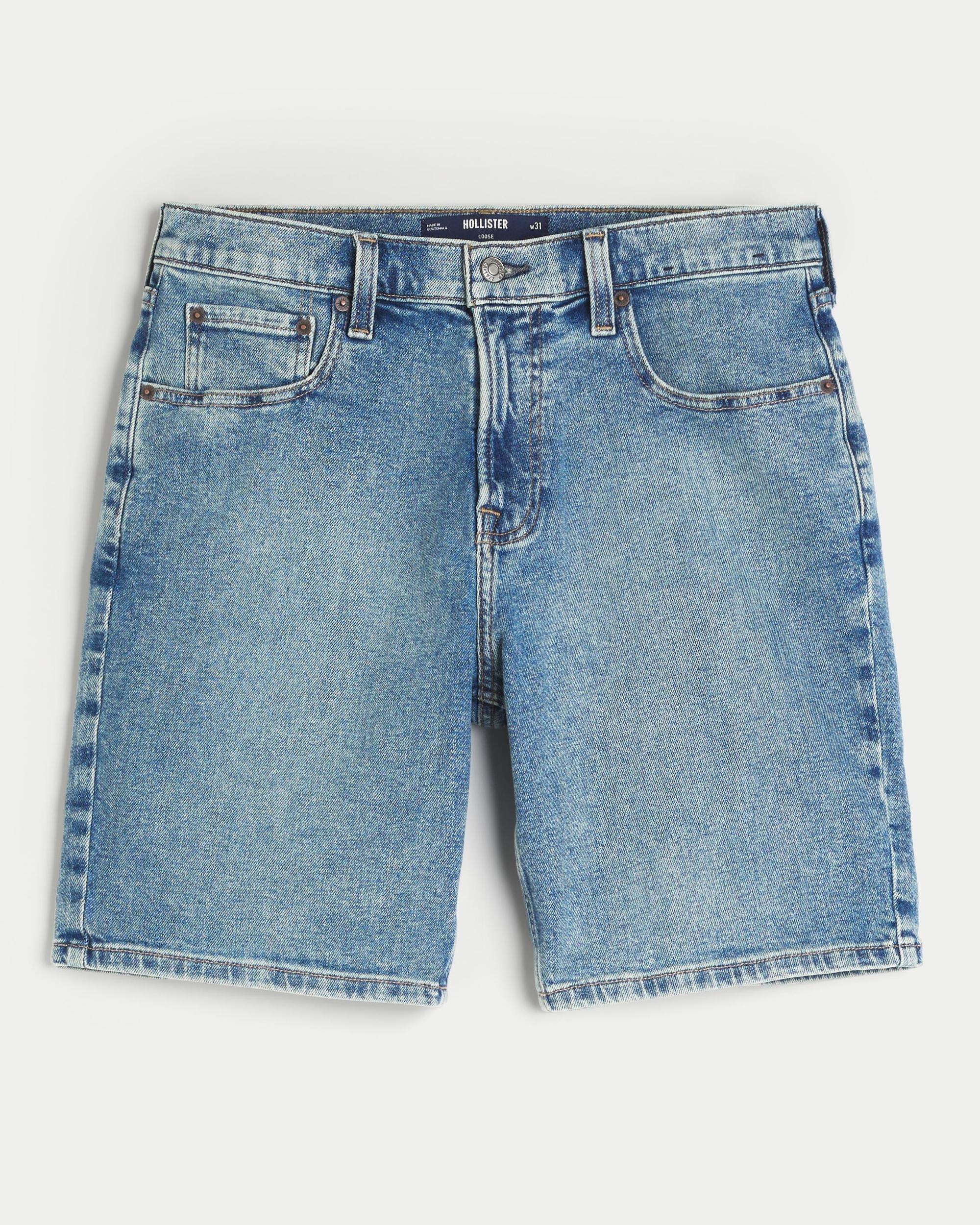 Light Wash Loose Denim Shorts 9" Product Image