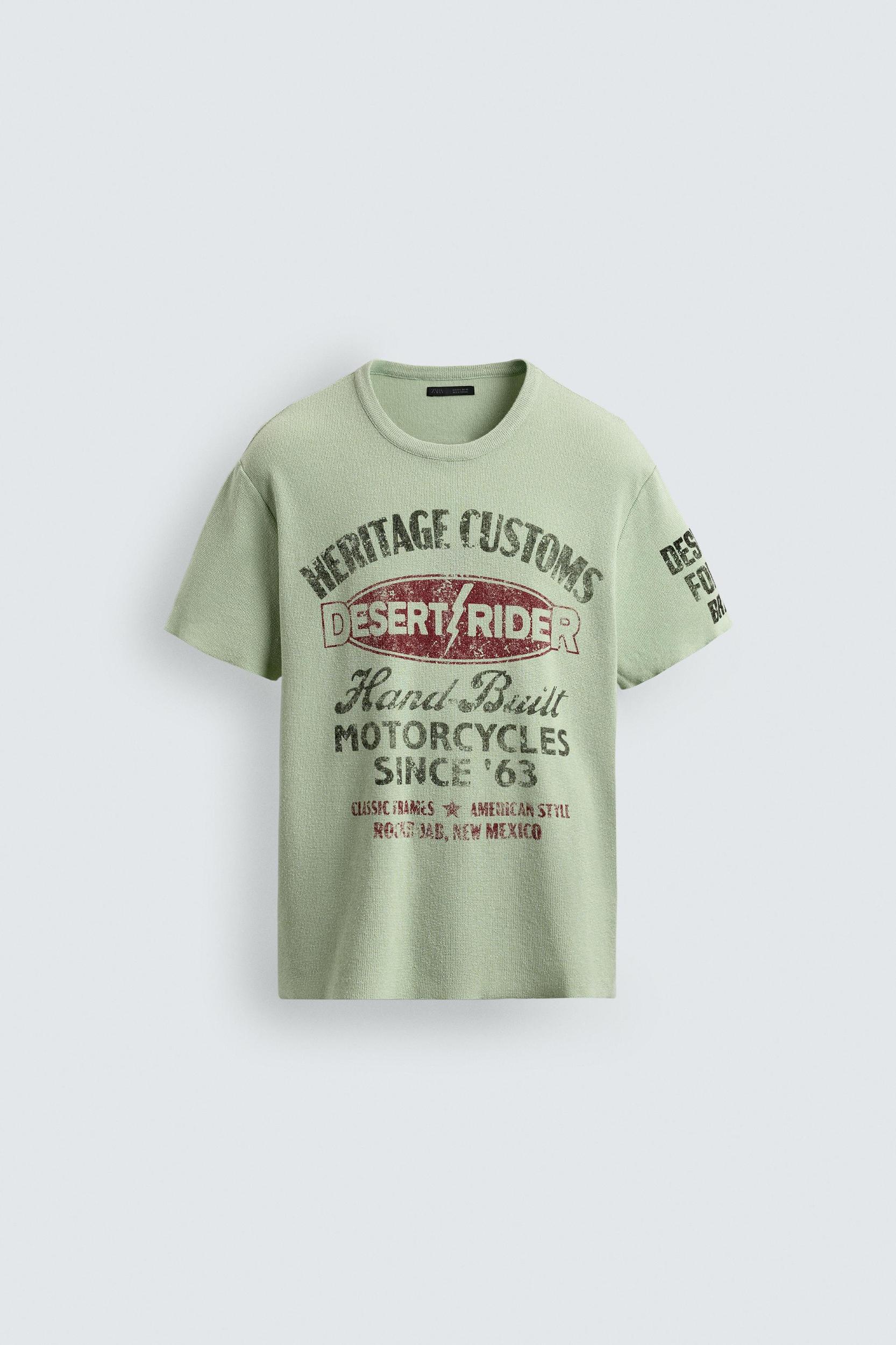 WASHED PRINT KNIT T-SHIRT Product Image