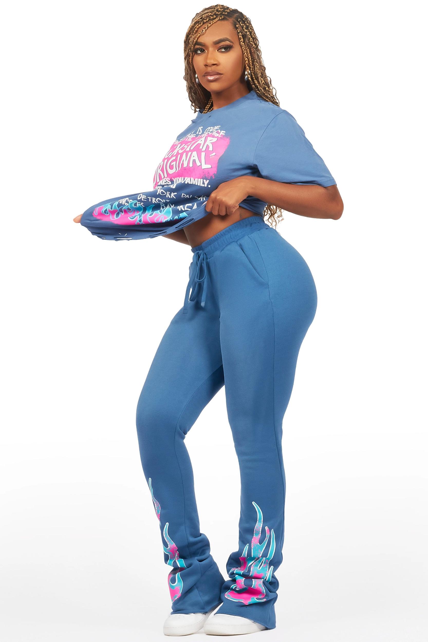 Bridgette Navy T-Shirt Trackset Female Product Image