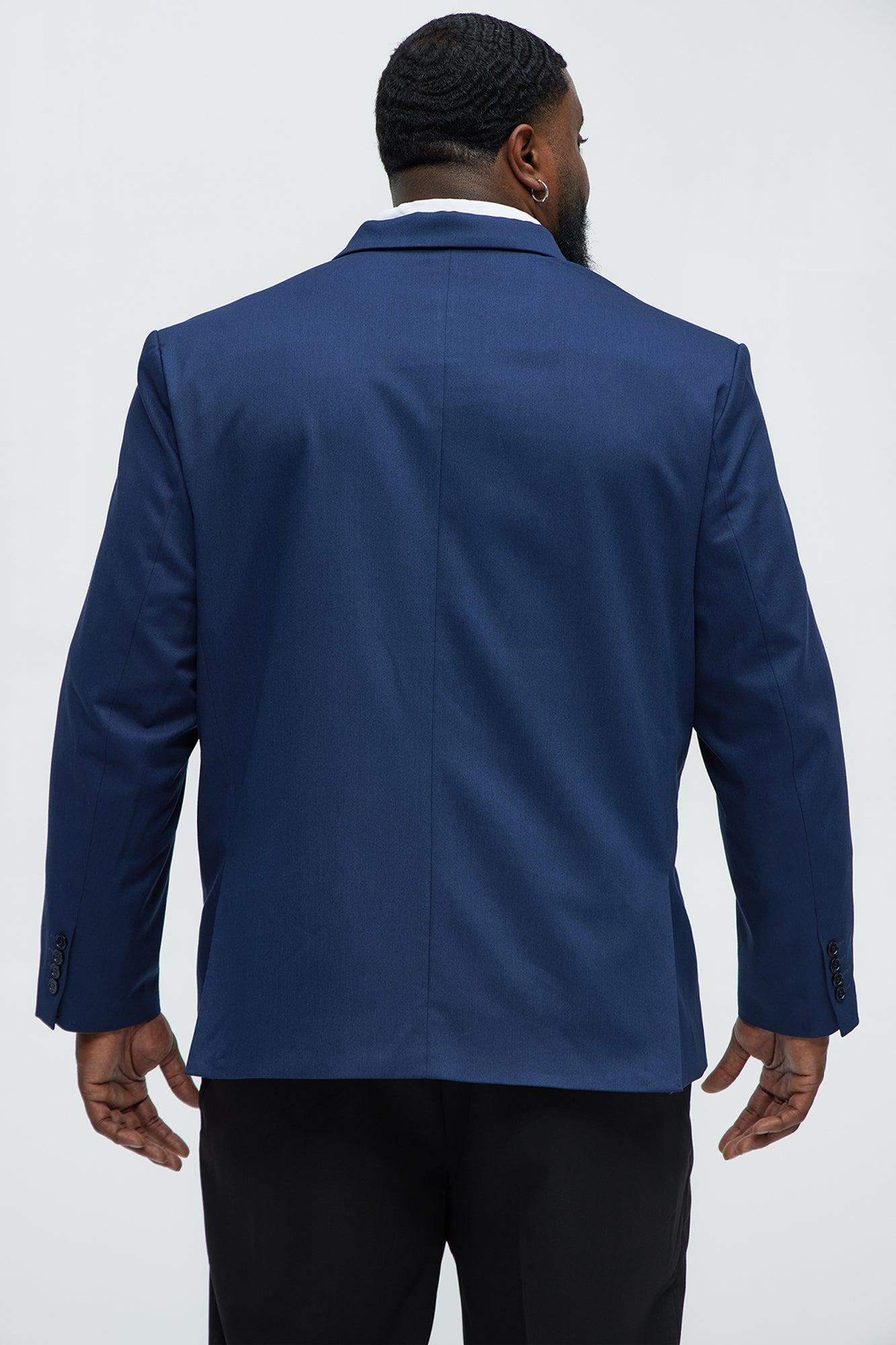 Gabardine Double Breasted Blazer - Navy Product Image