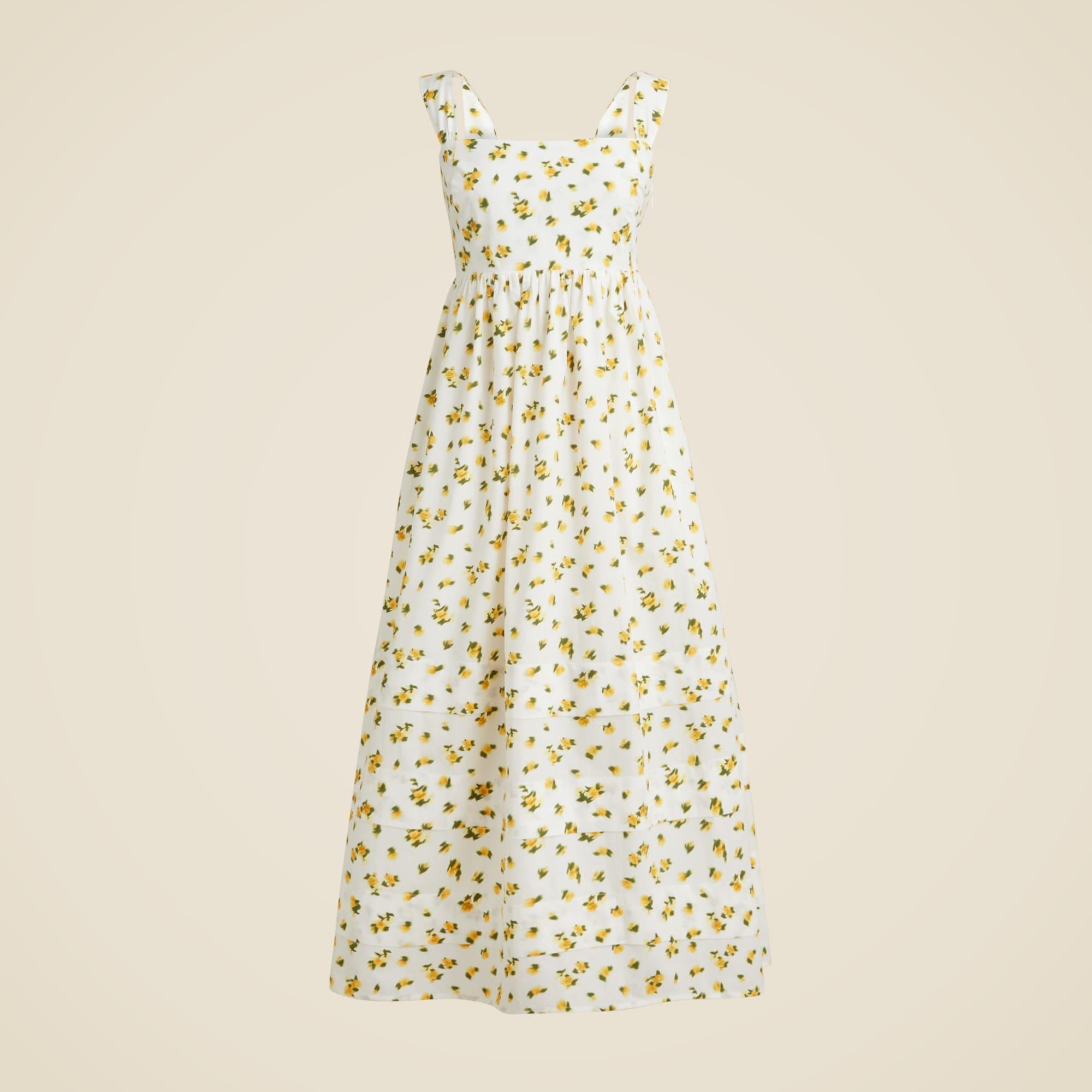 Squareneck midi dress in budding rose print Product Image