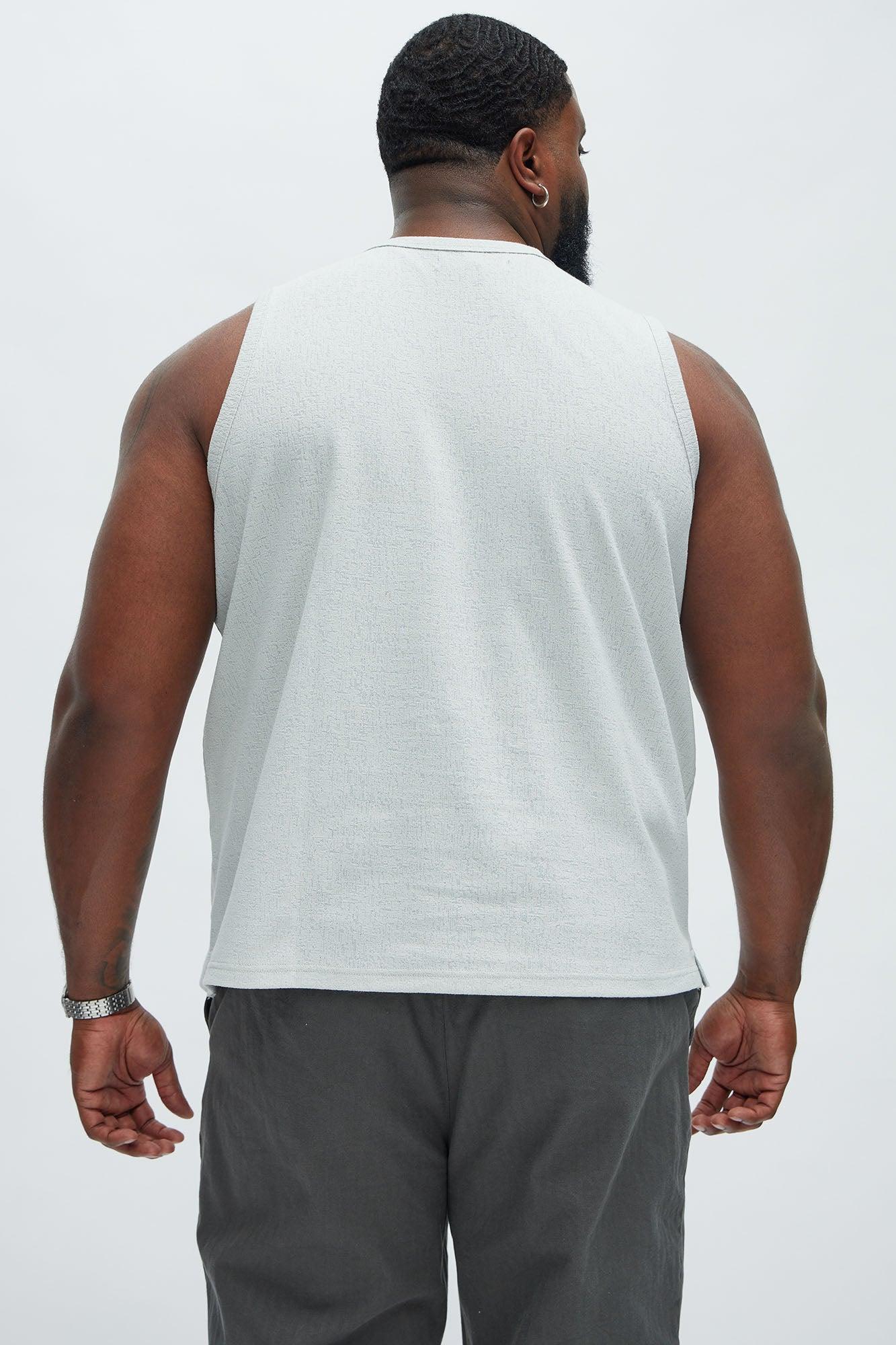 Duval Textured Relaxed Tank - Grey Product Image