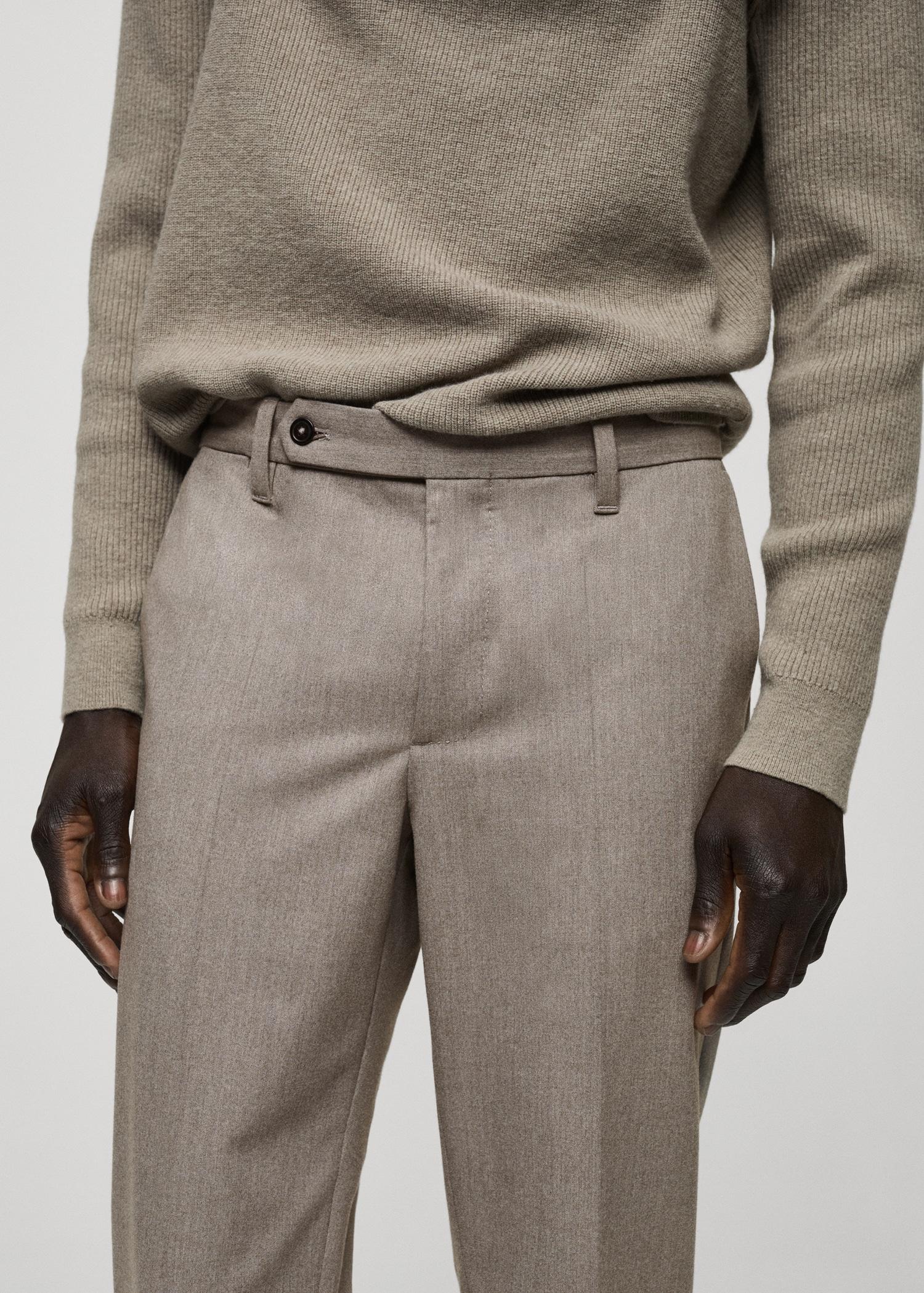 Slim-fit flannel pants - Men | MANGO USA Product Image