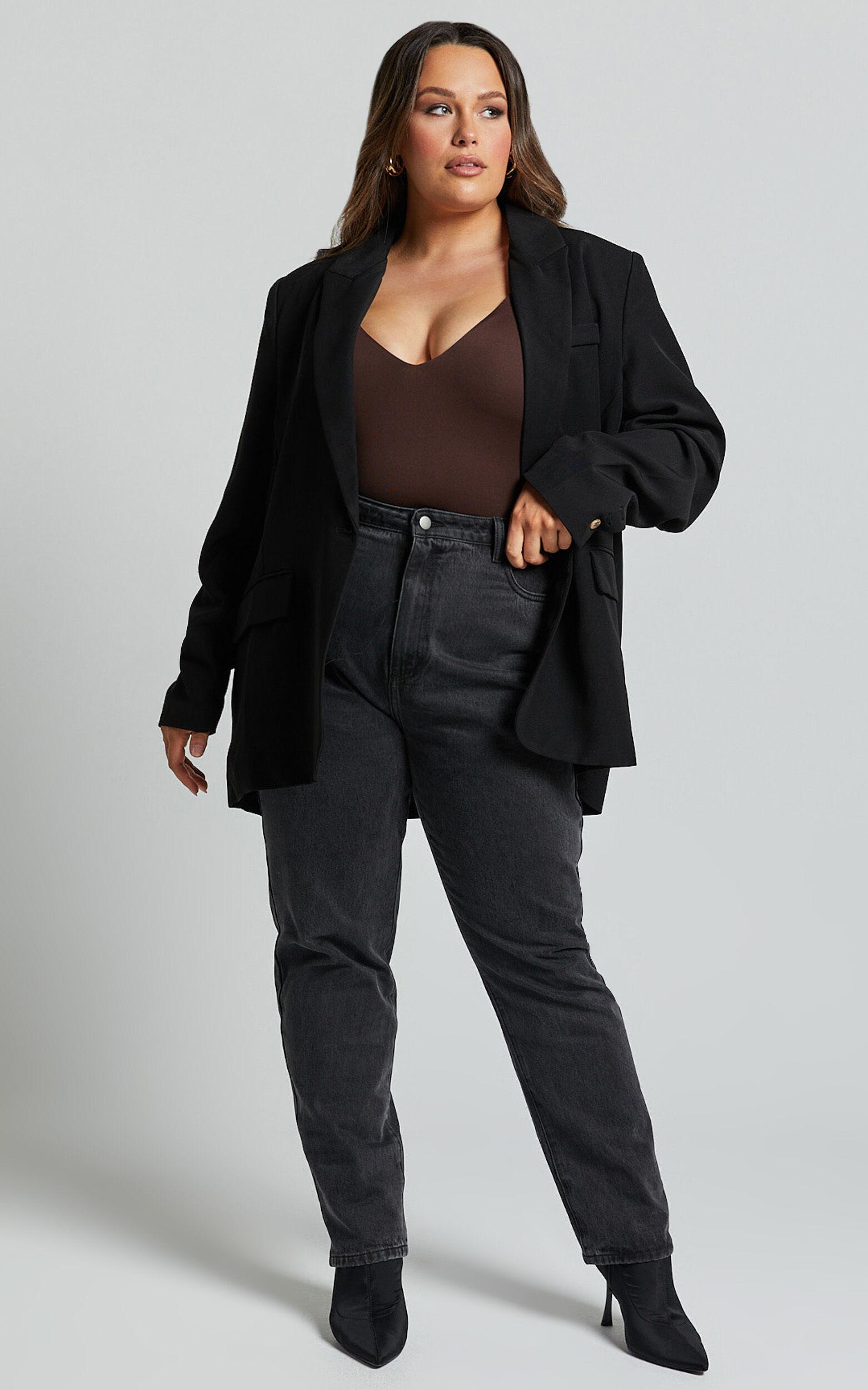 Caralina Blazer - Oversized Single Breasted Blazer in Black Product Image