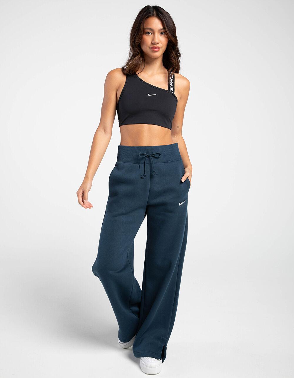 NIKE Sportswear Phoenix Womens Wide Leg Fleece Sweatpants - NAVY Product Image