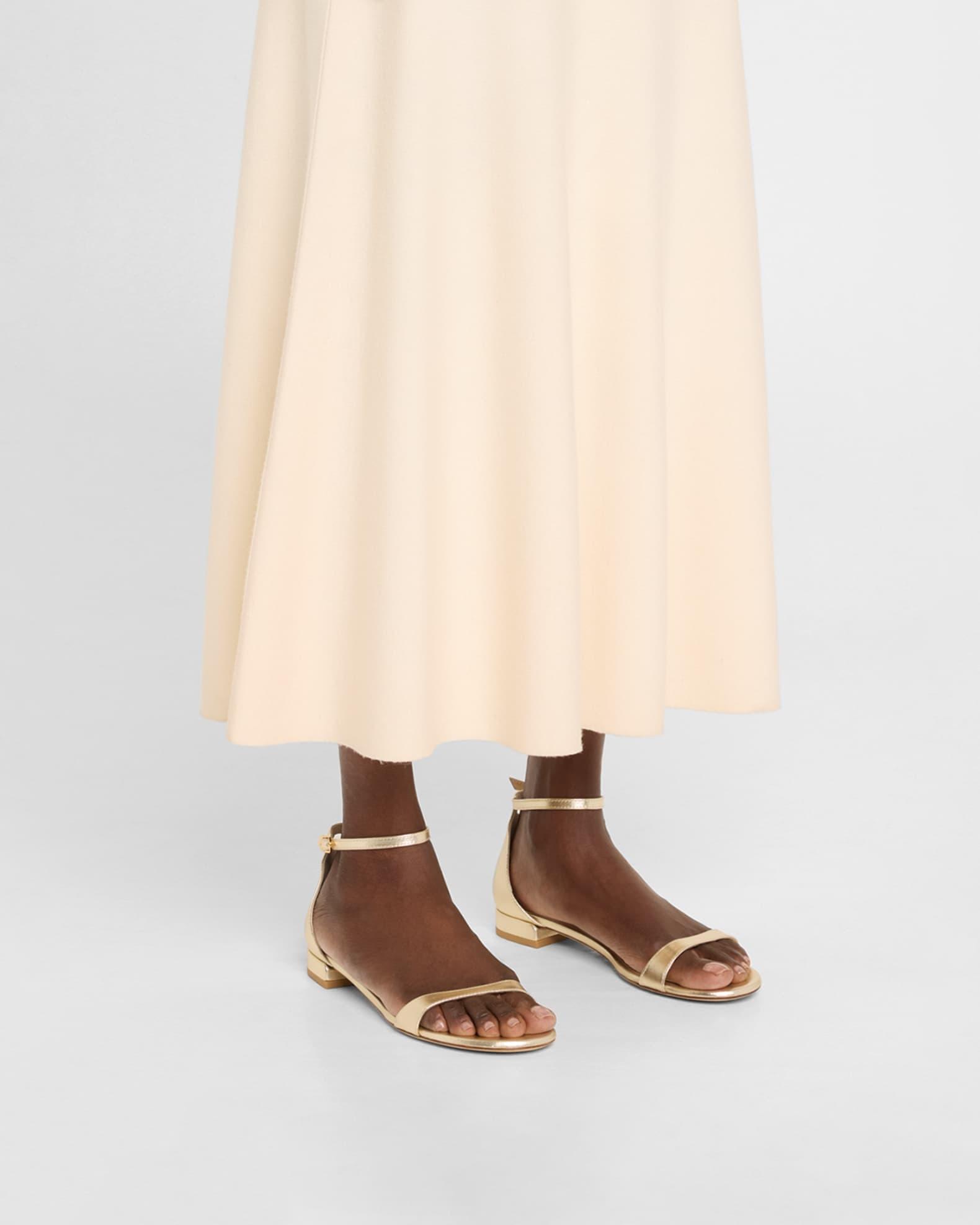 Nudist Metallic Ankle-Strap Sandals Product Image