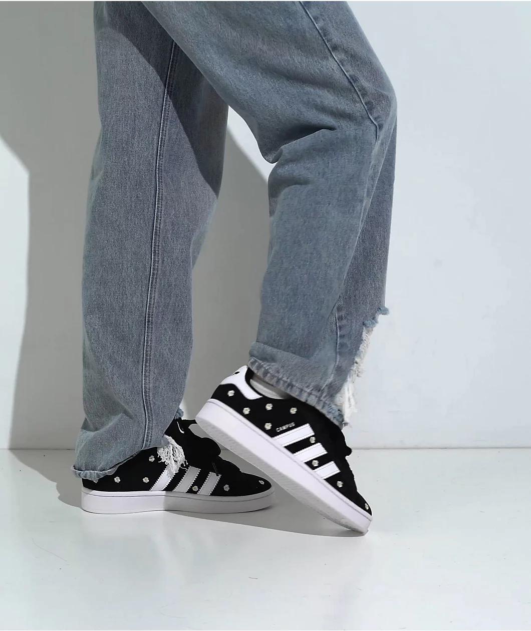 adidas Originals Campus 00s Flower Core Black & Cloud White Skate Shoes Product Image