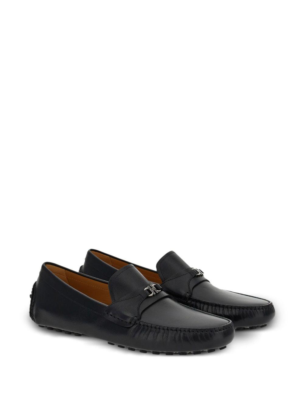 Gancini-buckle leather loafers  Product Image