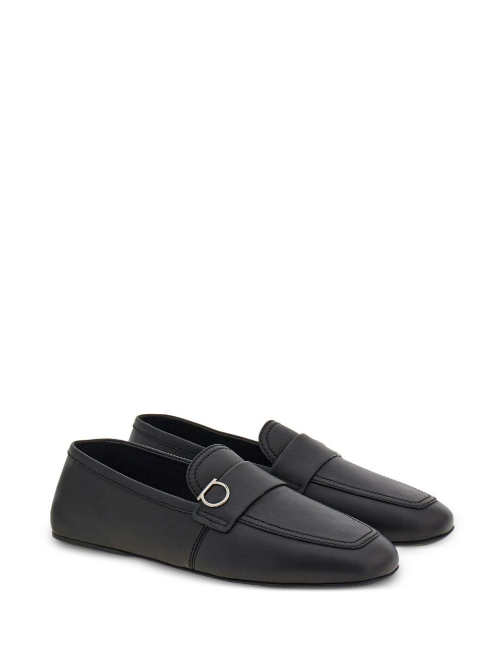 Gancini-plaque leather loafers Product Image
