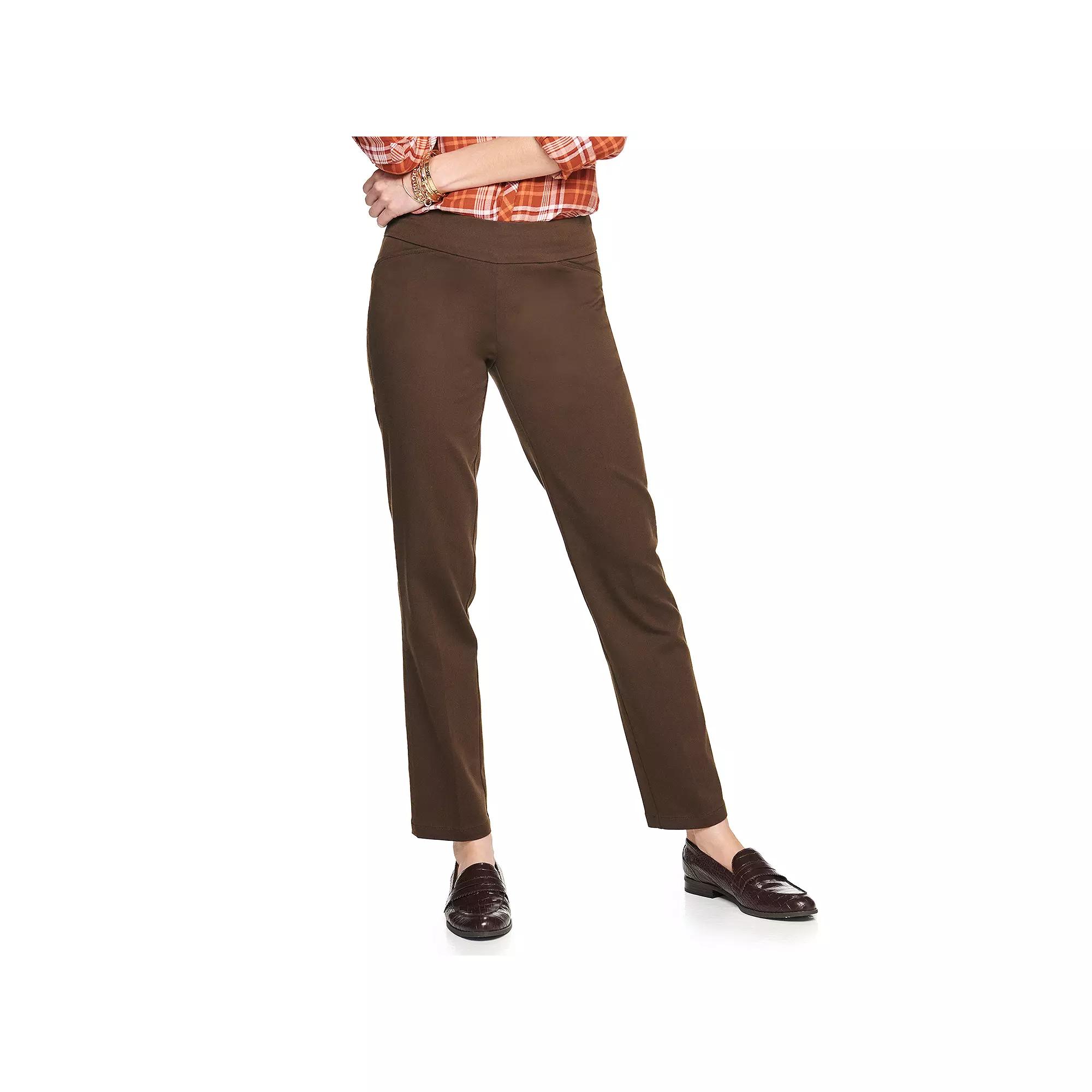 Women's Croft & Barrow® Effortless Stretch Pull-On Straight-Leg Pants,  Product Image