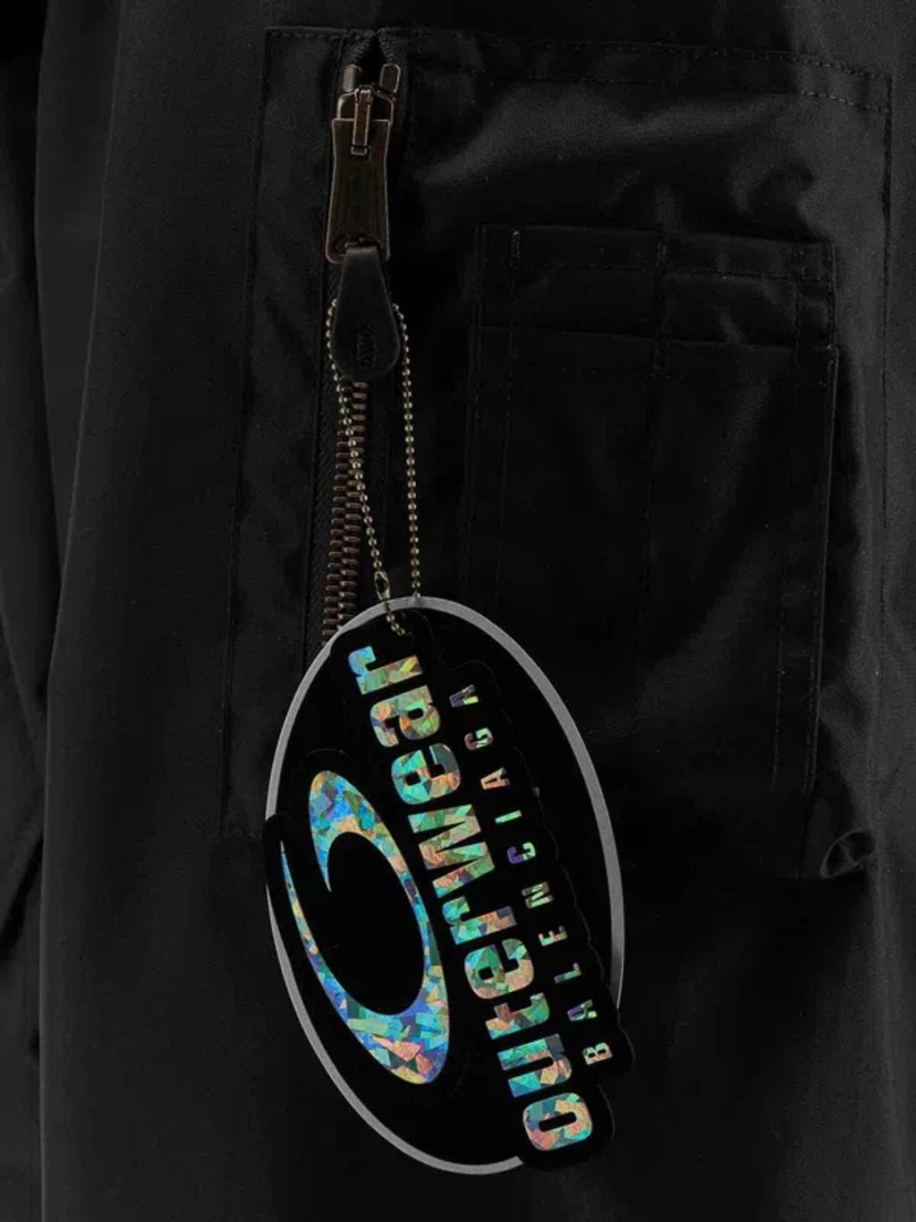 BALENCIAGA Nylon Uniform Merch Large Fit Bomber In Black Product Image