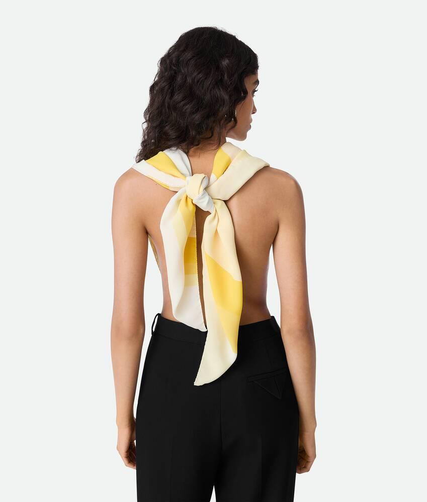 Women's Silk Twill Striped Foulard in Yellow multicolor Product Image