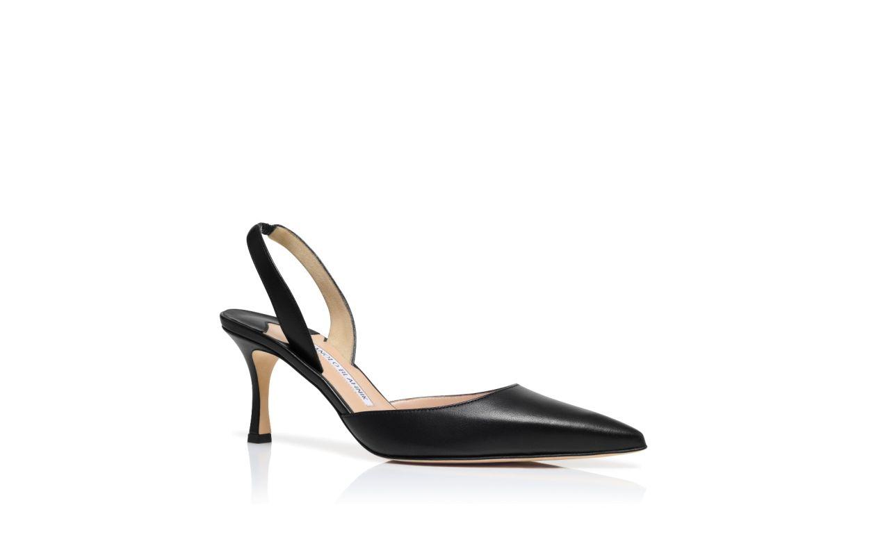 CAROLYNE 70 Black Nappa Leather Slingback Pumps Product Image