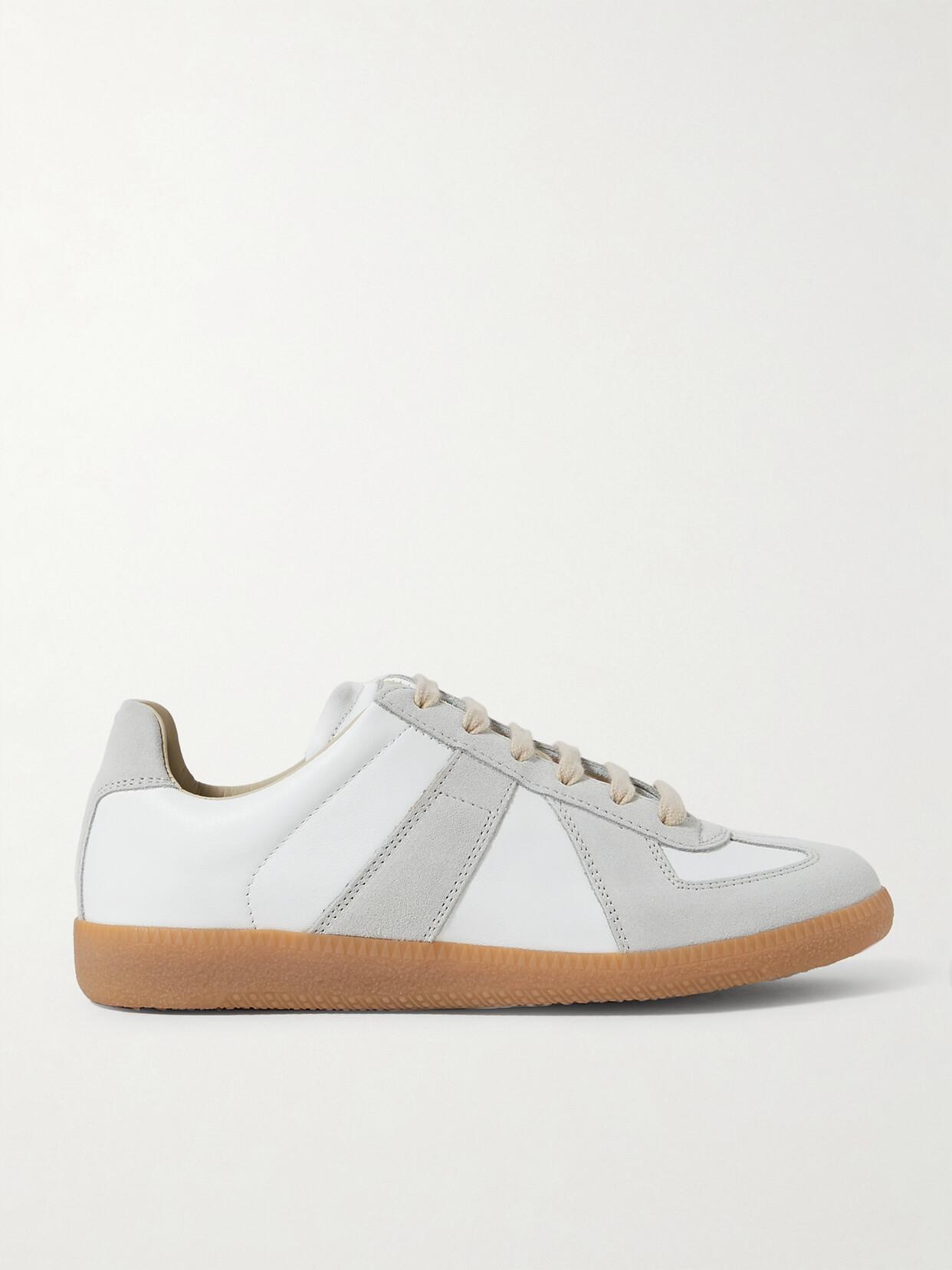 MAISON MARGIELA Replica Leather And Suede Sneakers In White Product Image
