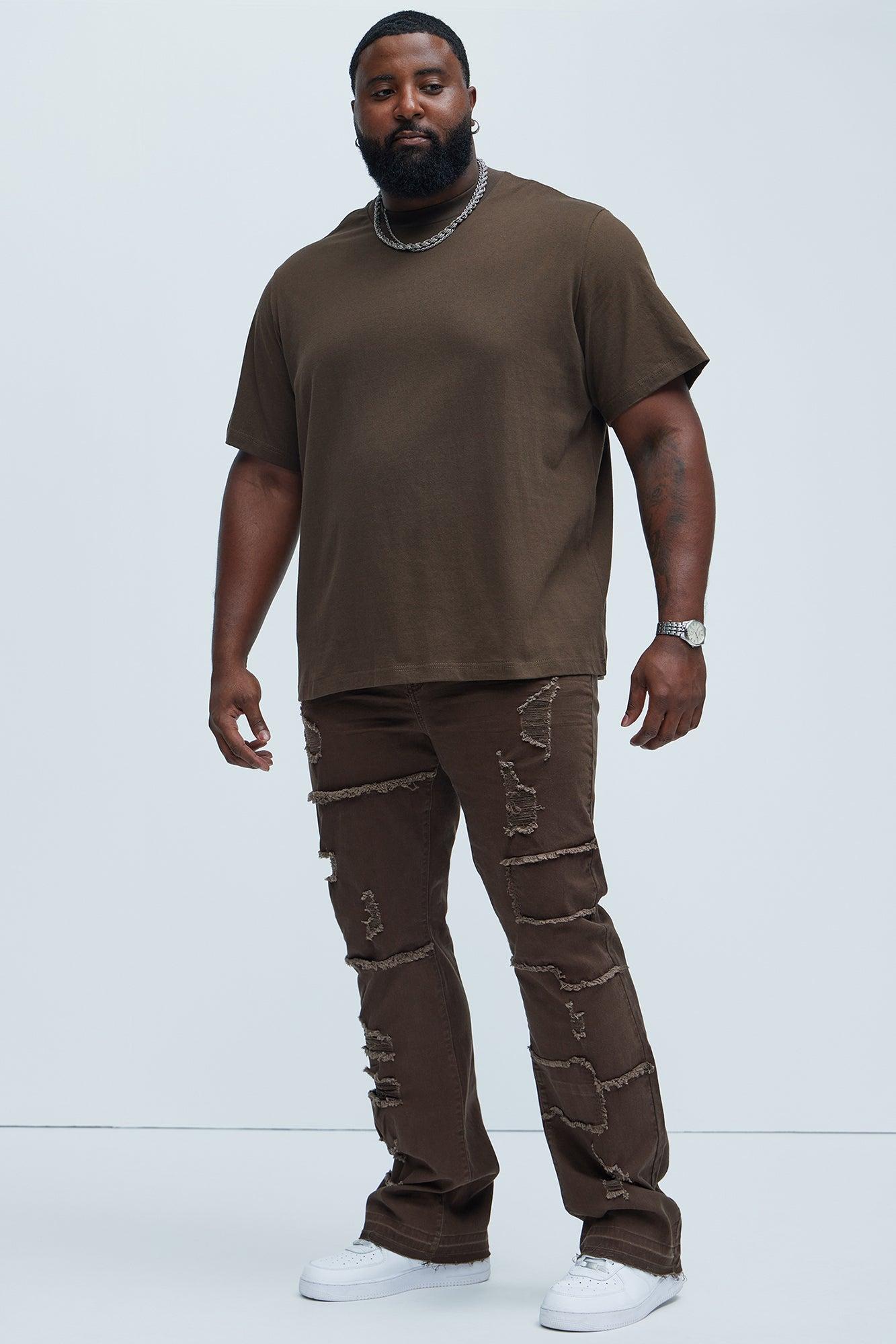 Manchester Stacked Skinny Flare Pants - Dark Brown Product Image