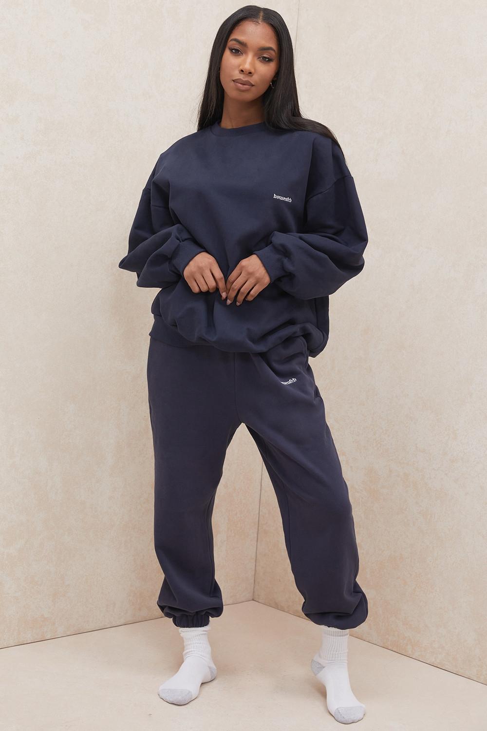 Sky  navy fleece back jogging trousers Product Image