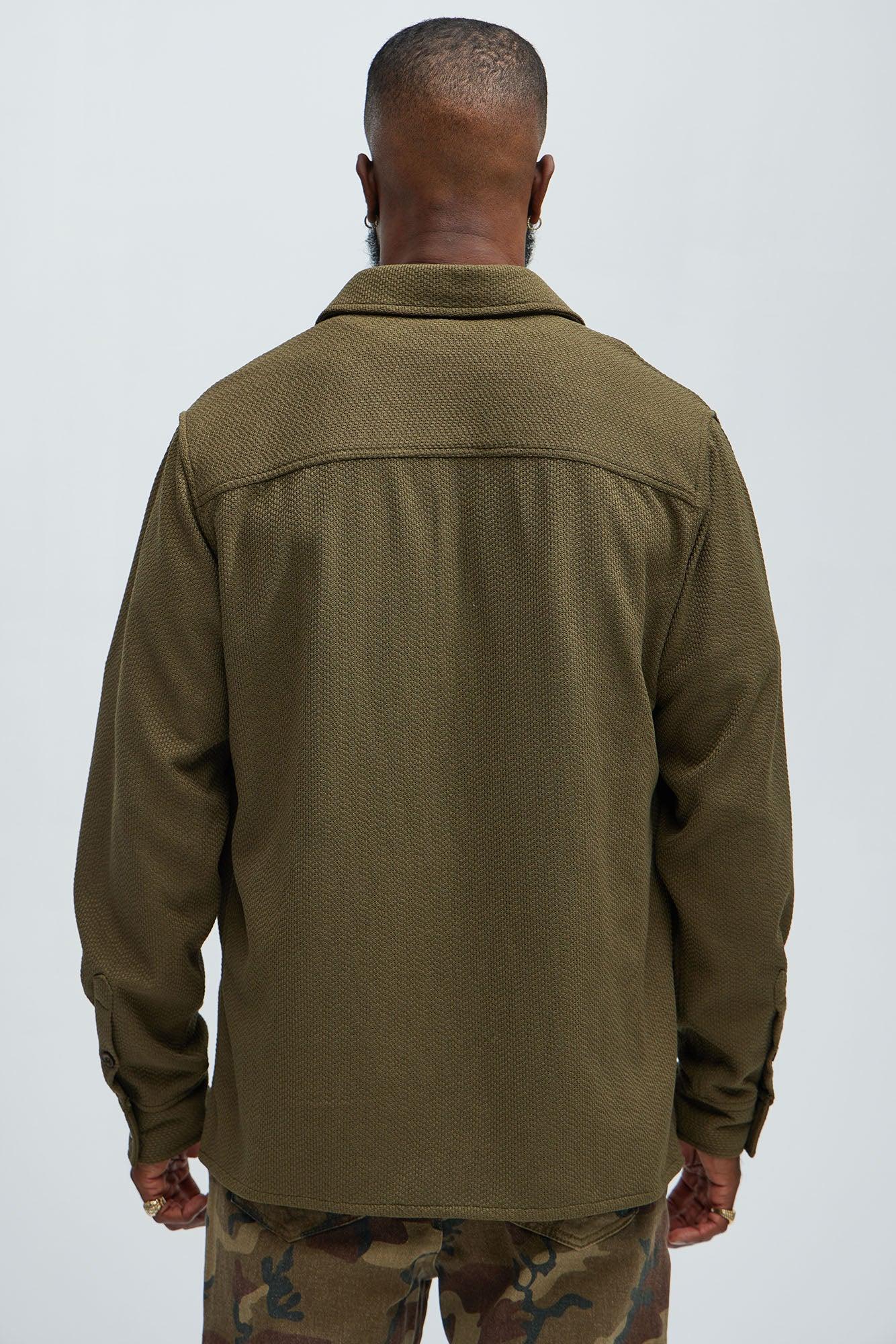 Find Here Textured Shirt - Olive Product Image