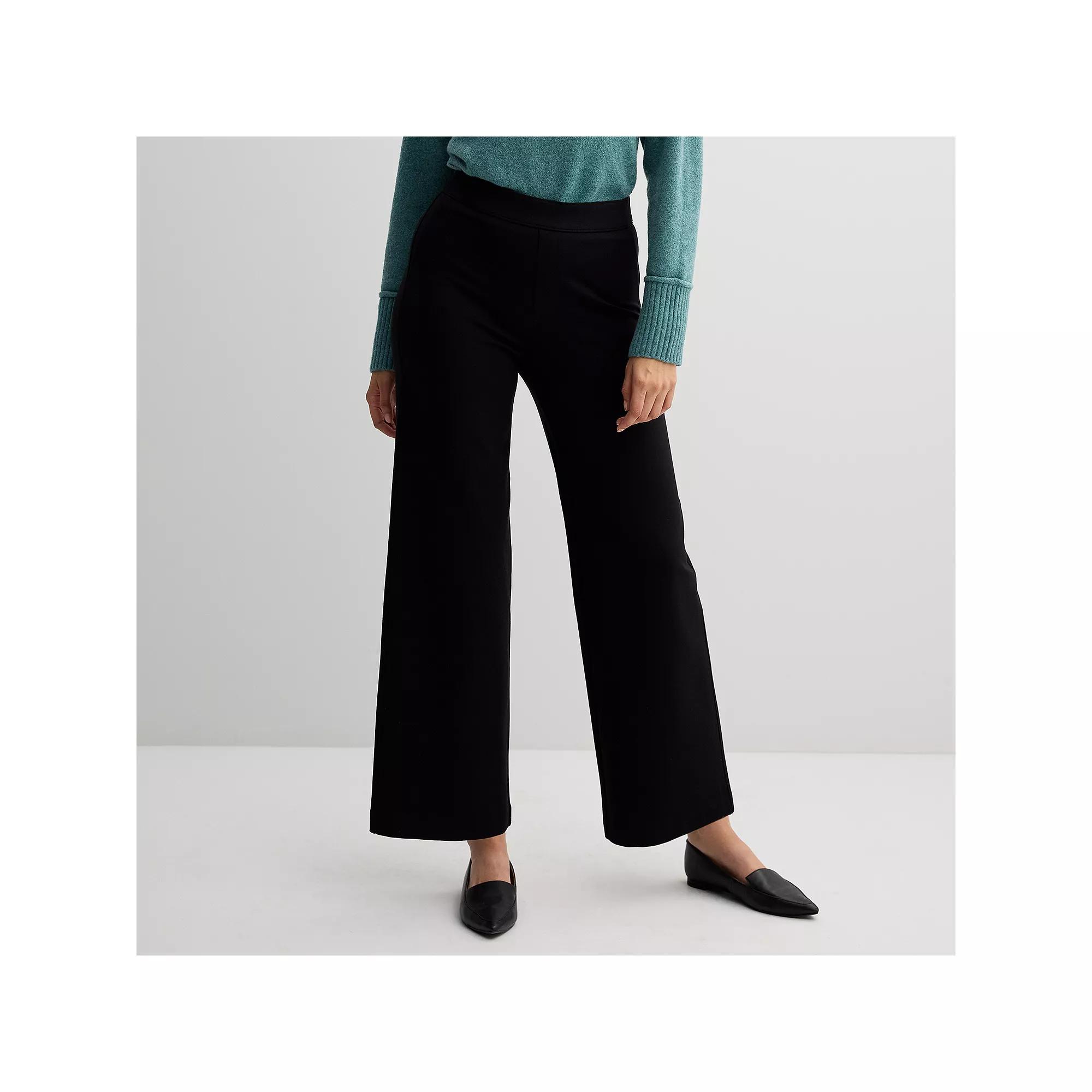 Petite Nine West Ponte Wide Pants, Women's, Size: XL Petite, Mineral Black Product Image