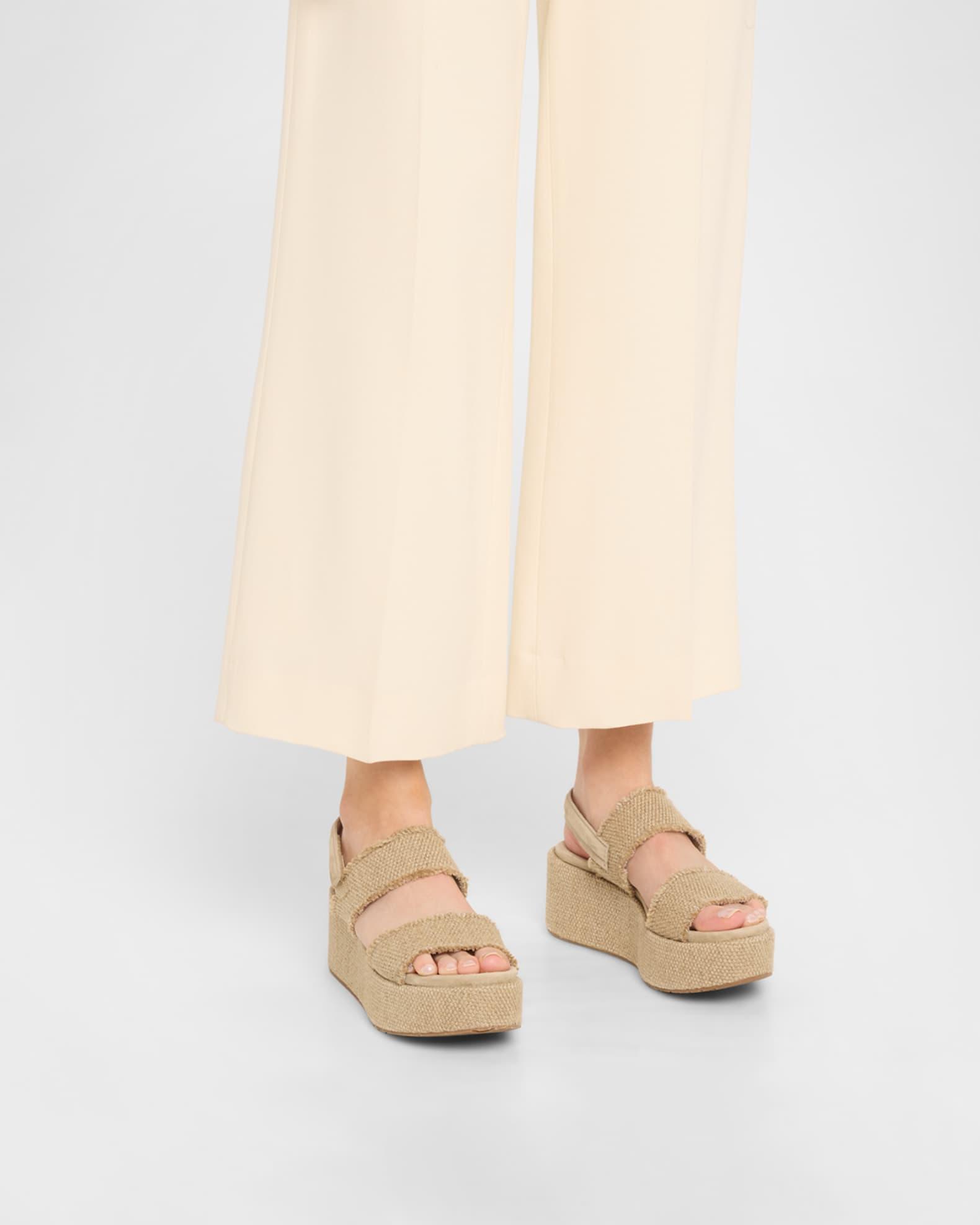 Natty Linen Flatform Sandals Product Image