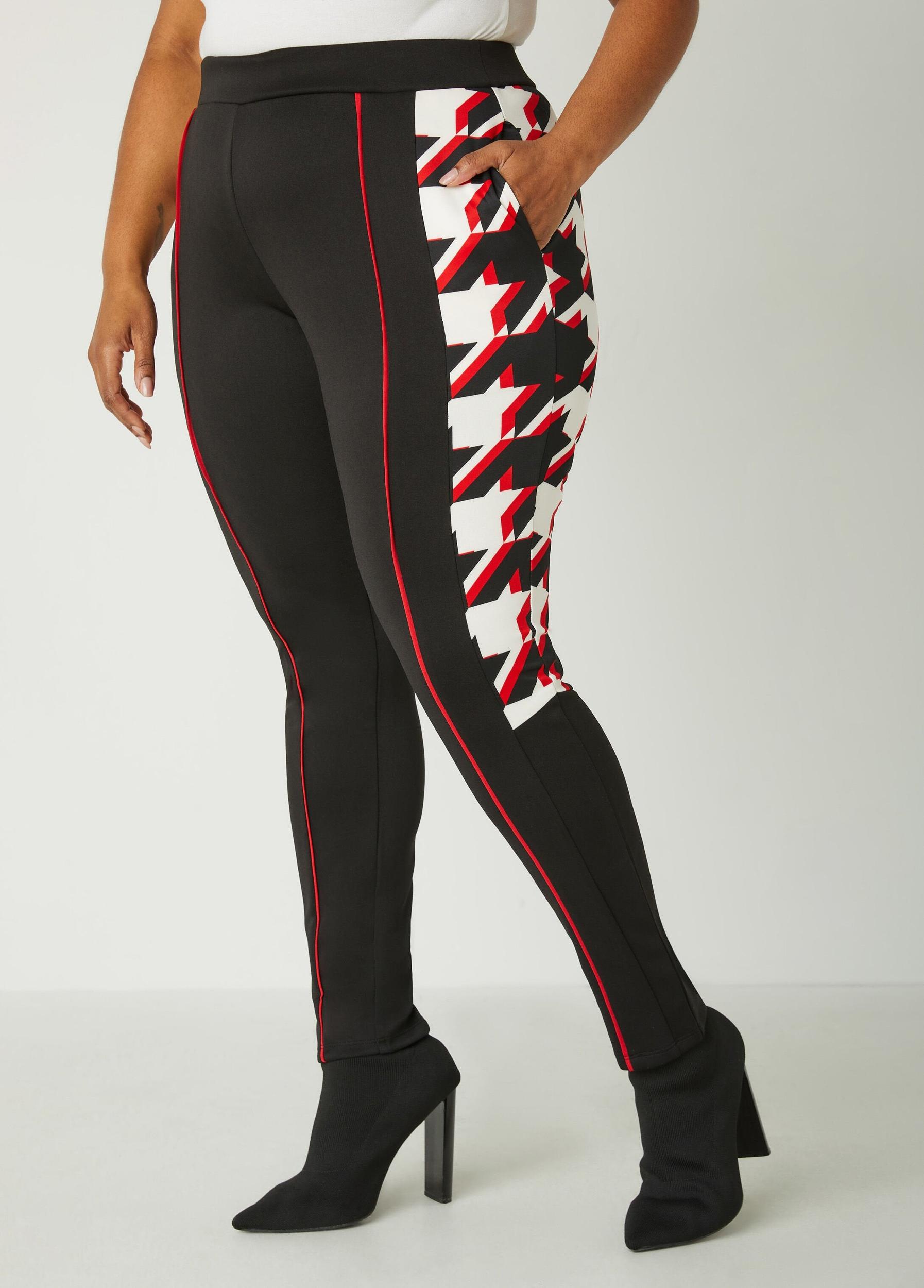 Houndstooth Paneled Leggings Product Image