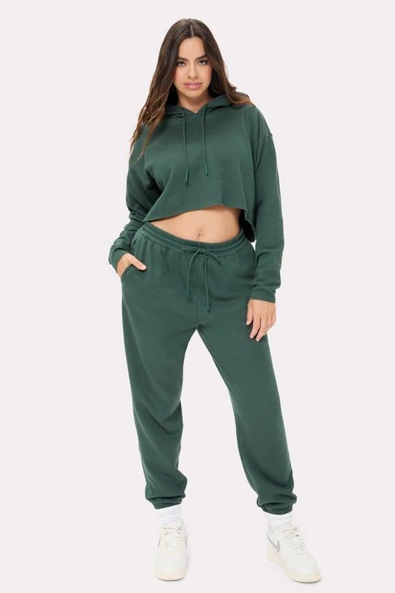 Cozy Fleece Everyday Cropped Hoodie Product Image