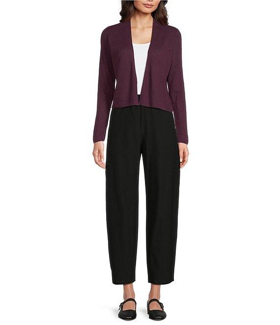Eileen Fisher Organic Linen Shawl Collar Long Sleeve Cardigan Product Image
