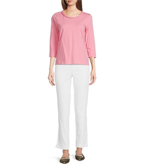 Lilly Pulitzer Paulson Cotton Jersey Knit Crew Neck 3/4 Sleeve Top Product Image