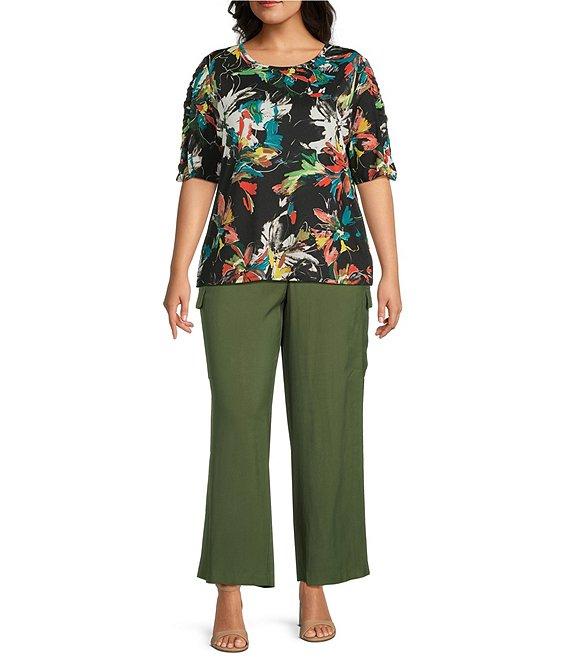 Investments Plus Size Wide Leg Cargo Pants Product Image