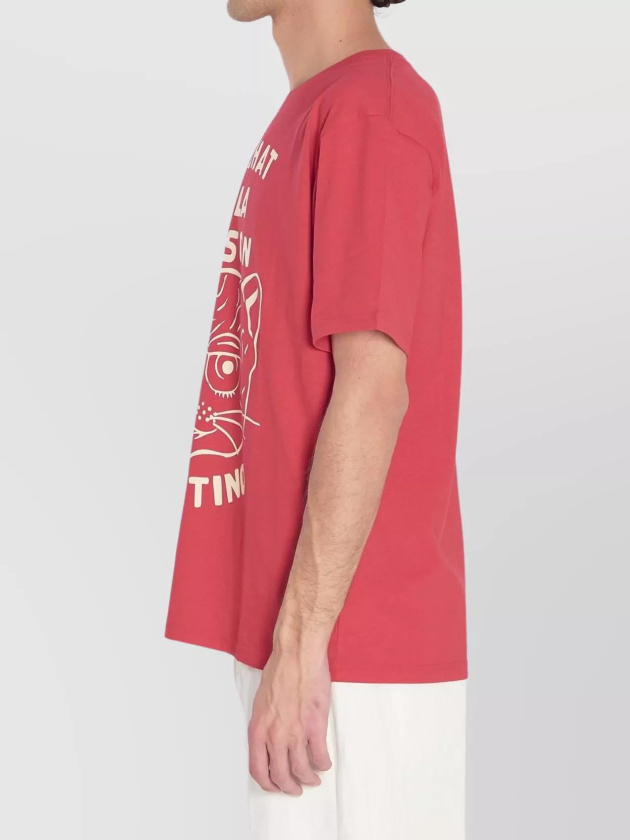 VALENTINO Graphic Print House Cat Crew Neck T-shirt In Red Product Image