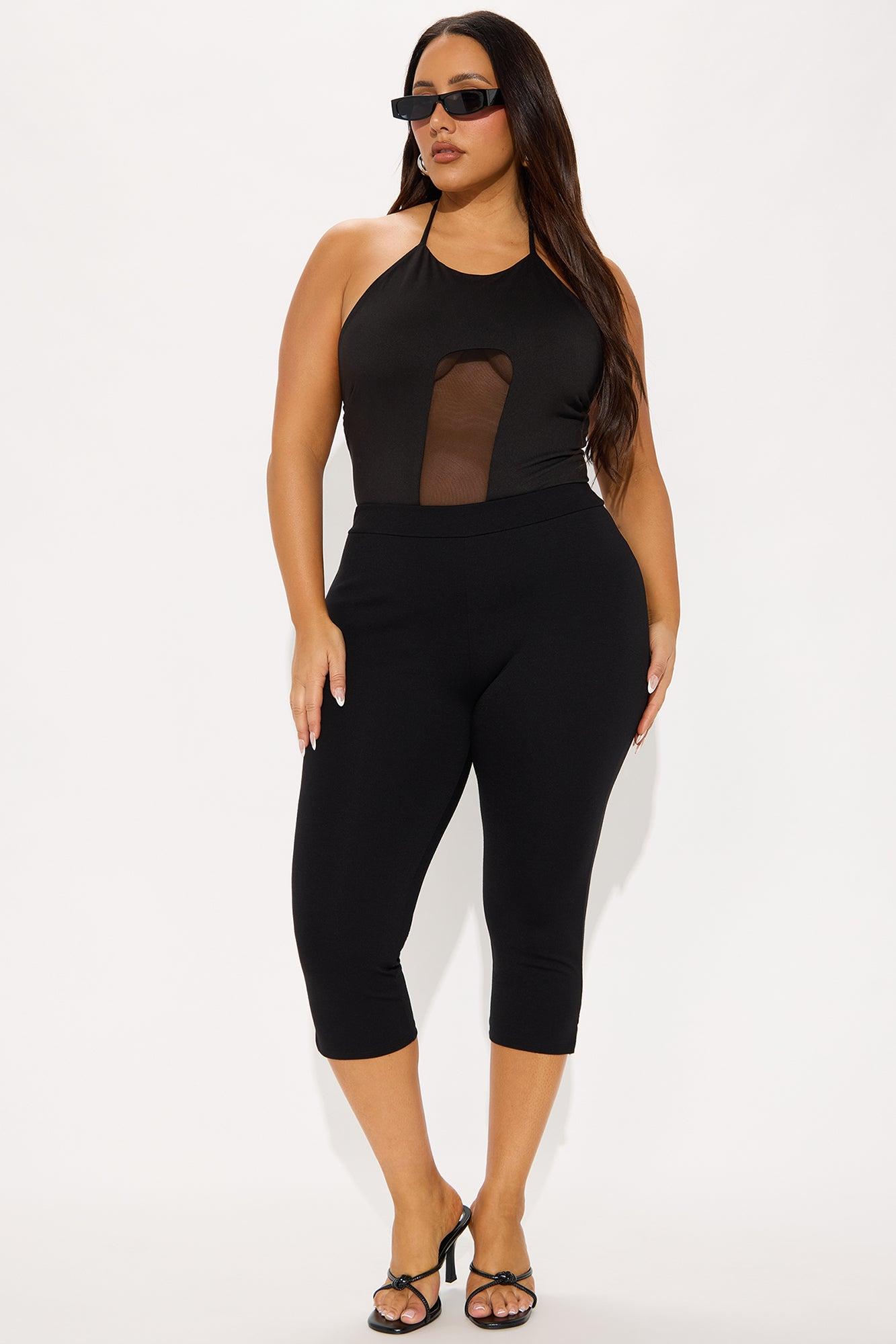 Late Night Tease Halter Bodysuit - Black Product Image
