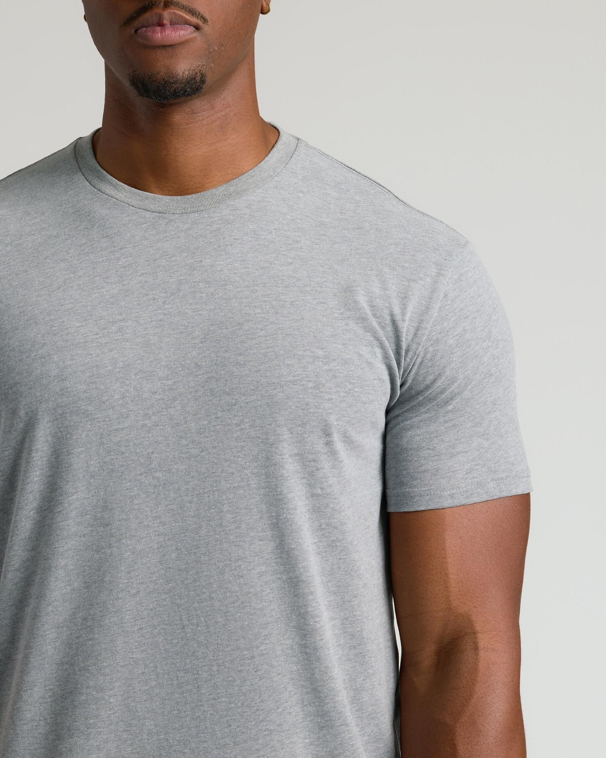 Heather Gray Tall Straight Hem Crew Neck T-Shirt Product Image