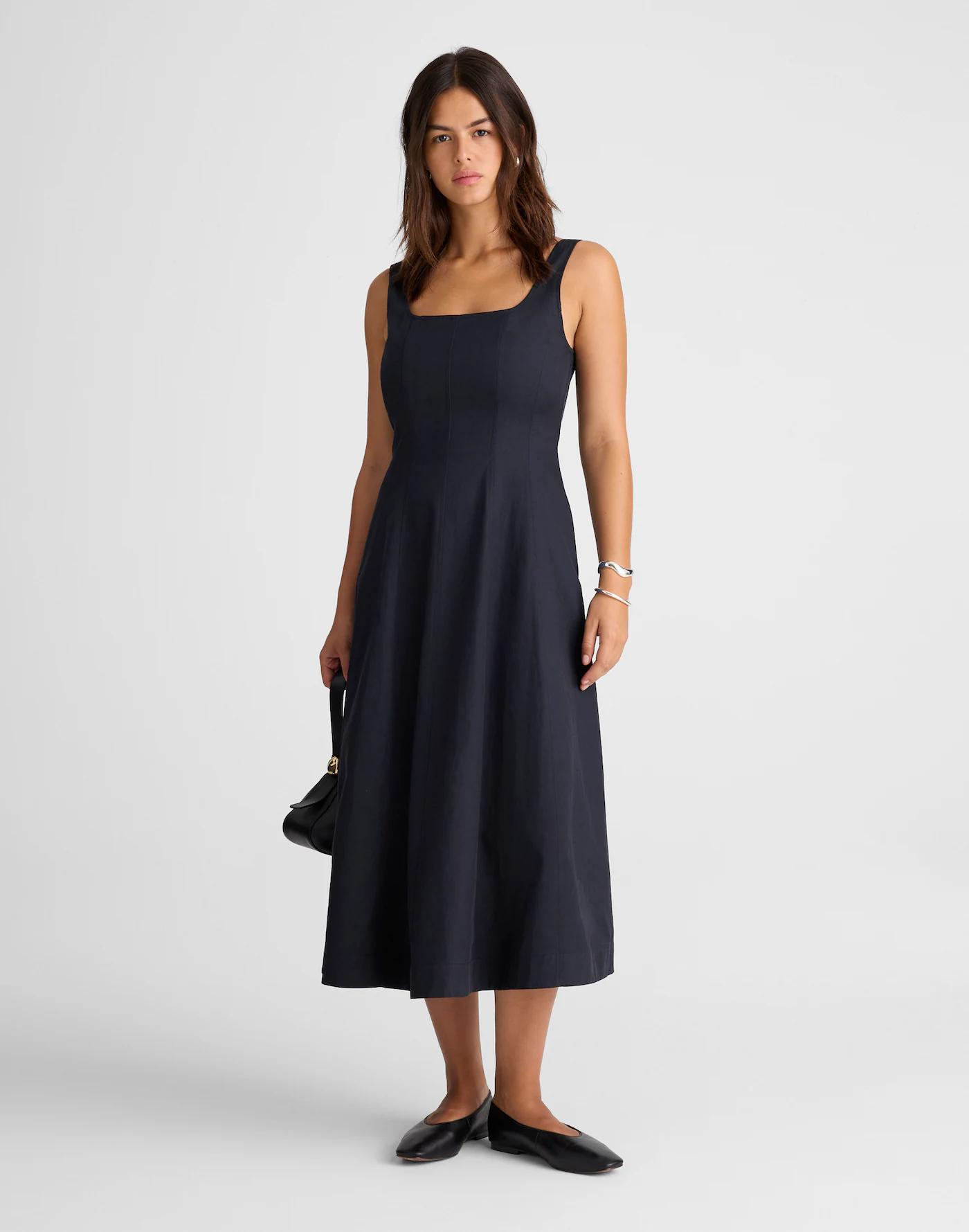 Seamed Squareneck Midi Dress Product Image