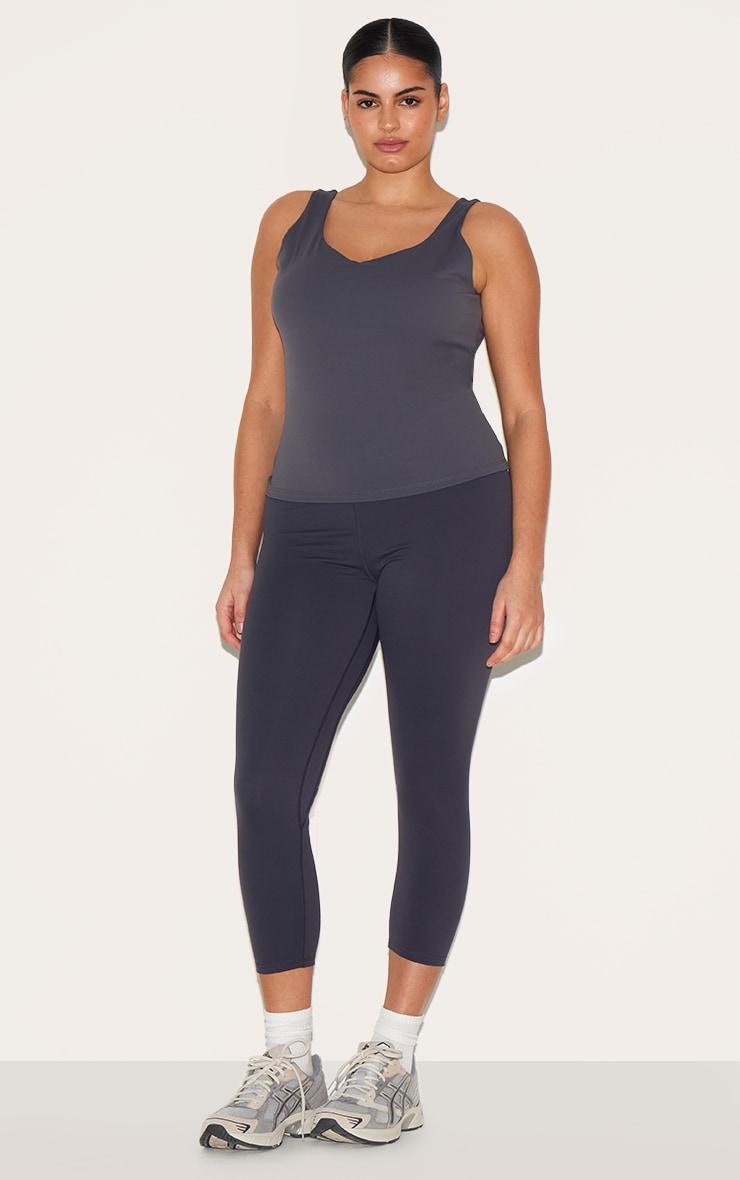 Charcoal Sculpt Cropped Gym Leggings Product Image