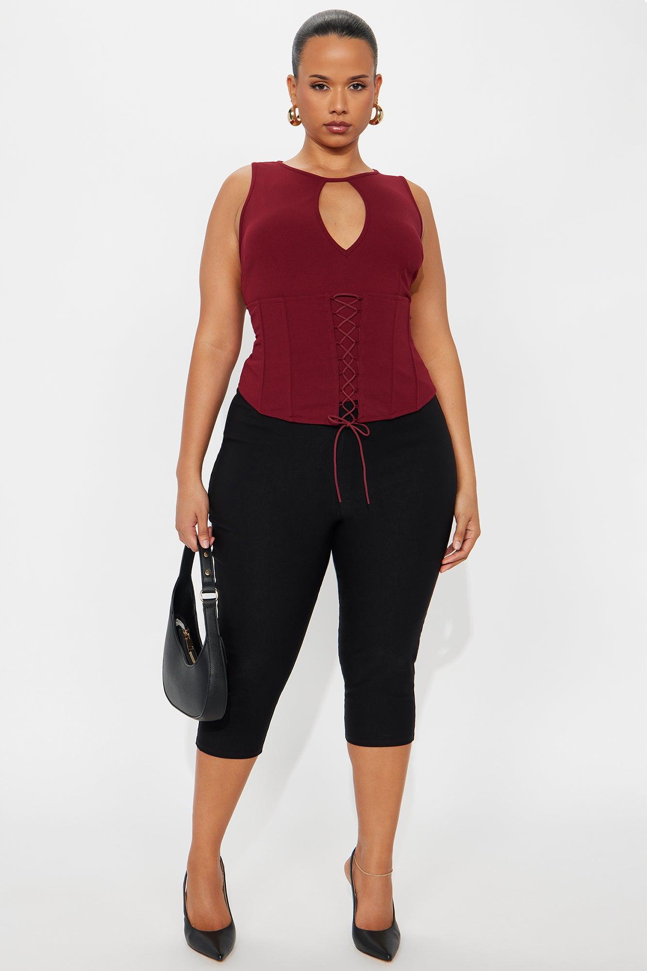 Muse Corset Waist Top - Plum Female Product Image