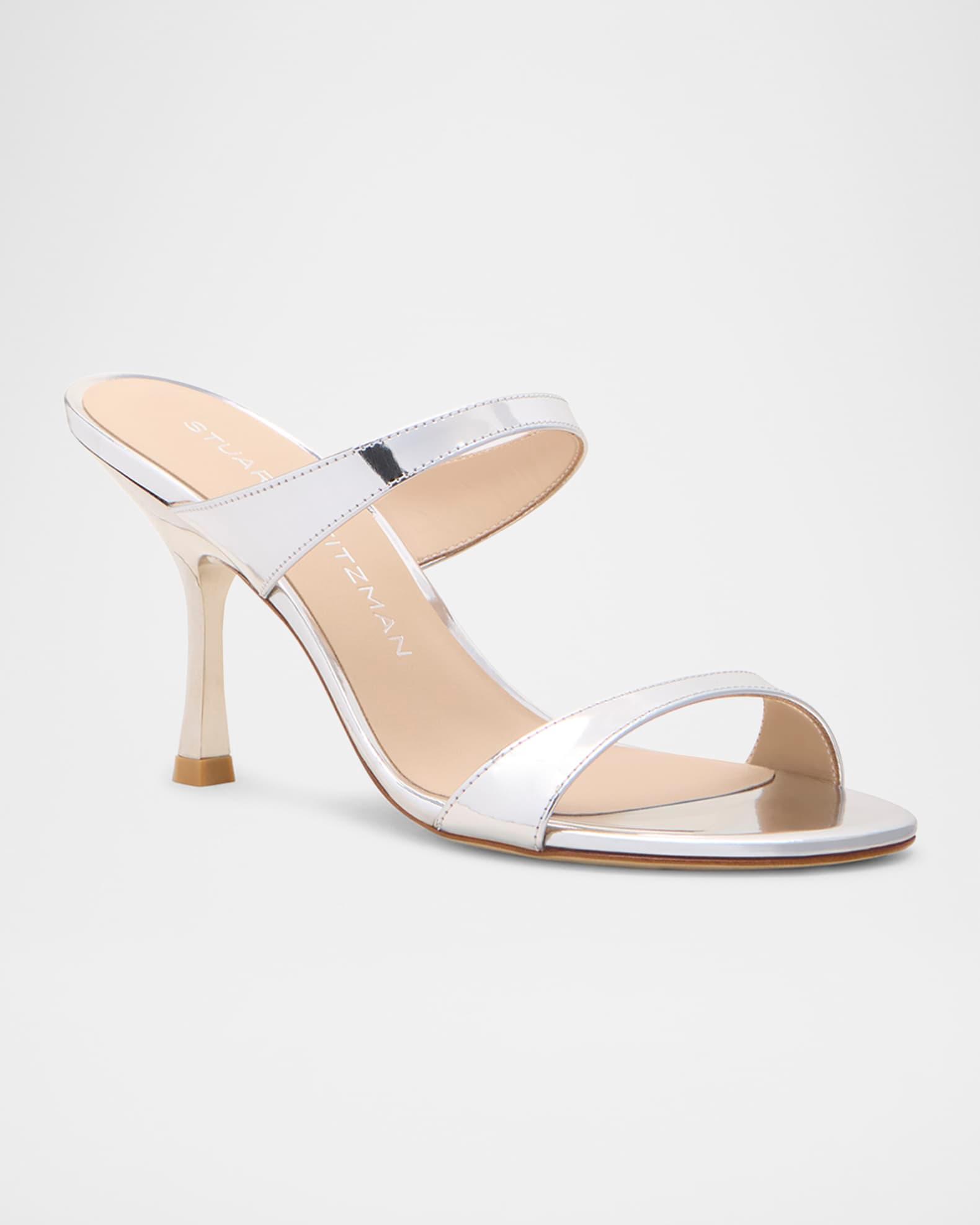 Nudist Metallic Leather Slide Sandals Product Image