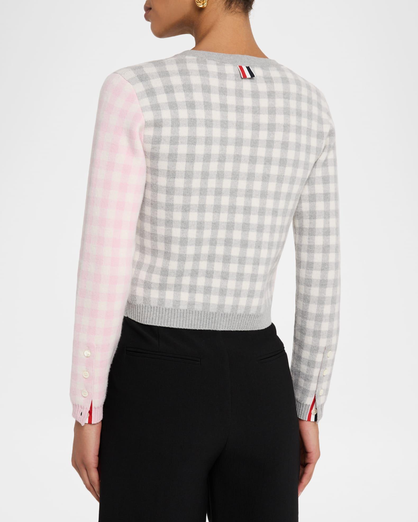 Fun Mix Gingham Check Cropped Cardigan Product Image