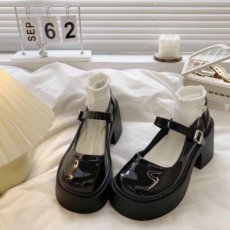 Platform Chunky Heel Mary Jane Pumps Product Image