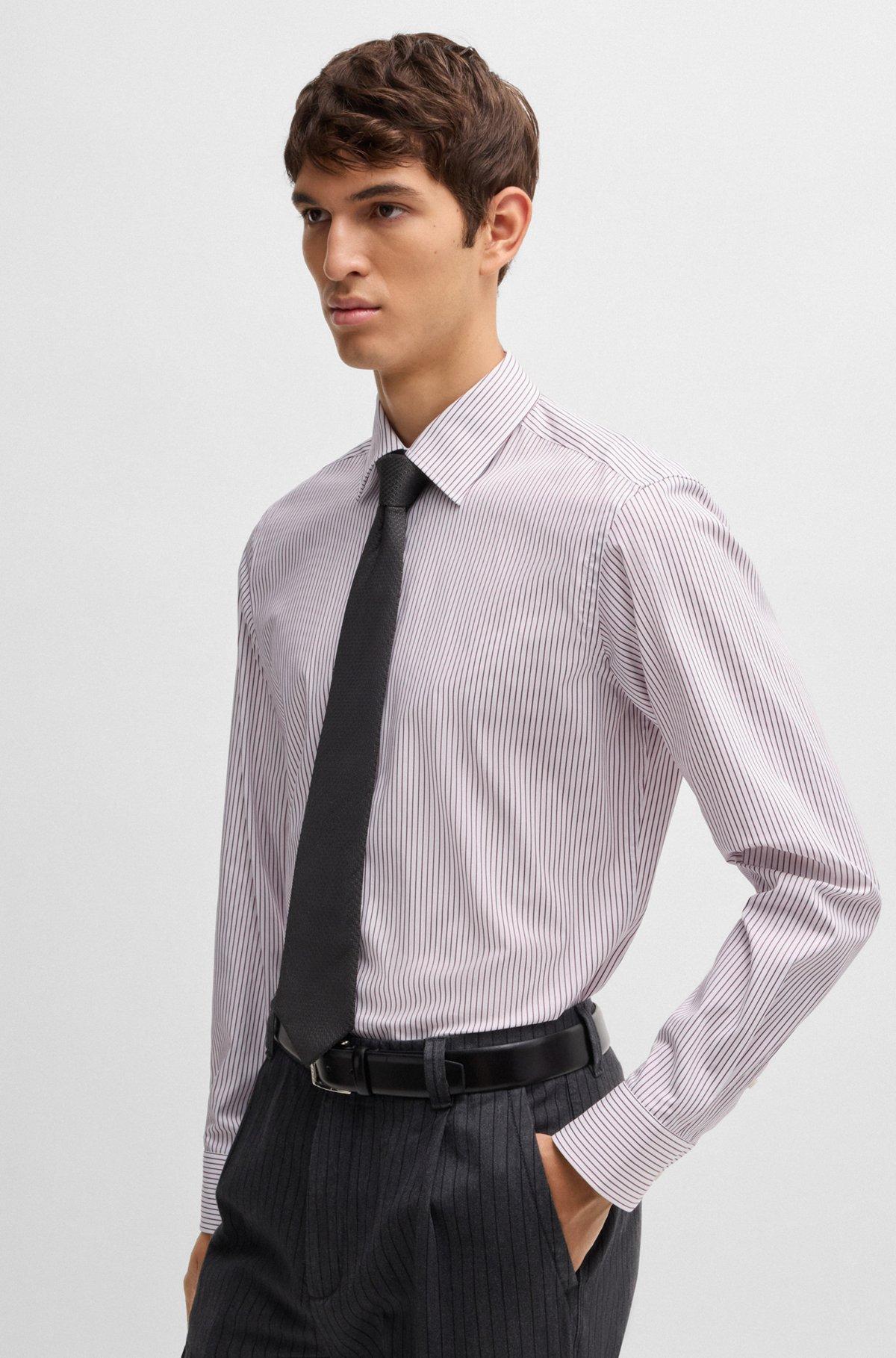 Regular-fit shirt in easy-iron stretch cotton Product Image
