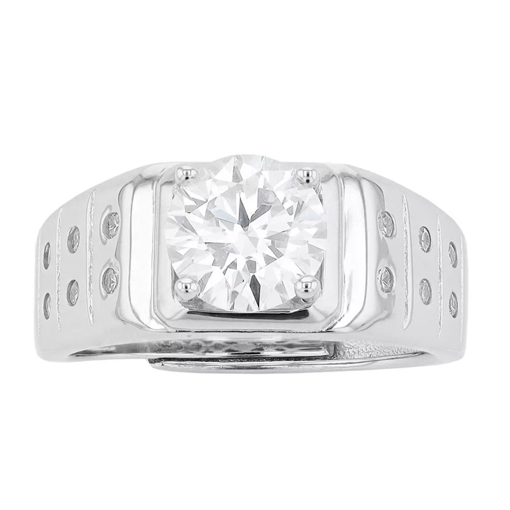 Stella Valentino Sterling Silver Lab Created Moissanite Adjustable Ring, Womens Product Image