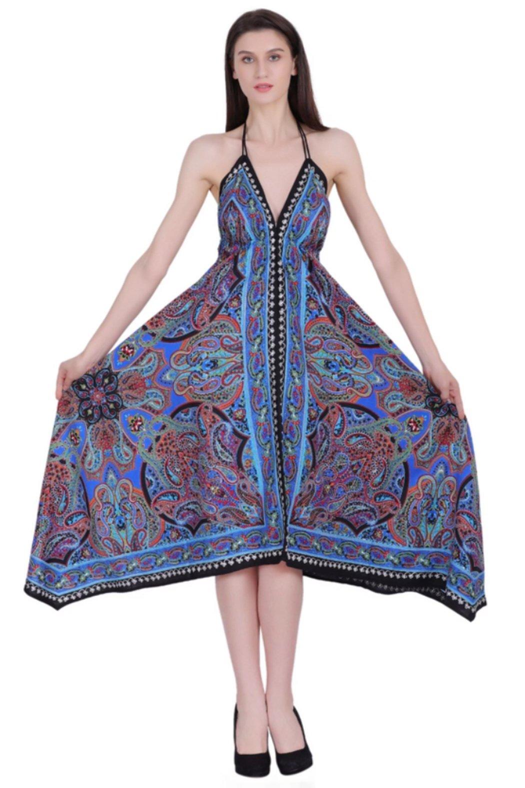 Paisley Print Halter-Style Scarf Dress Product Image