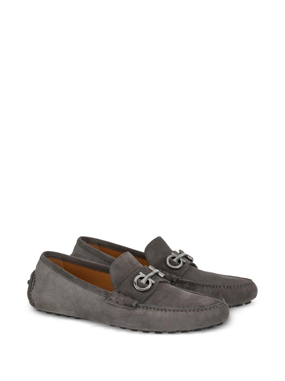 Gancini-plaque leather loafers Product Image