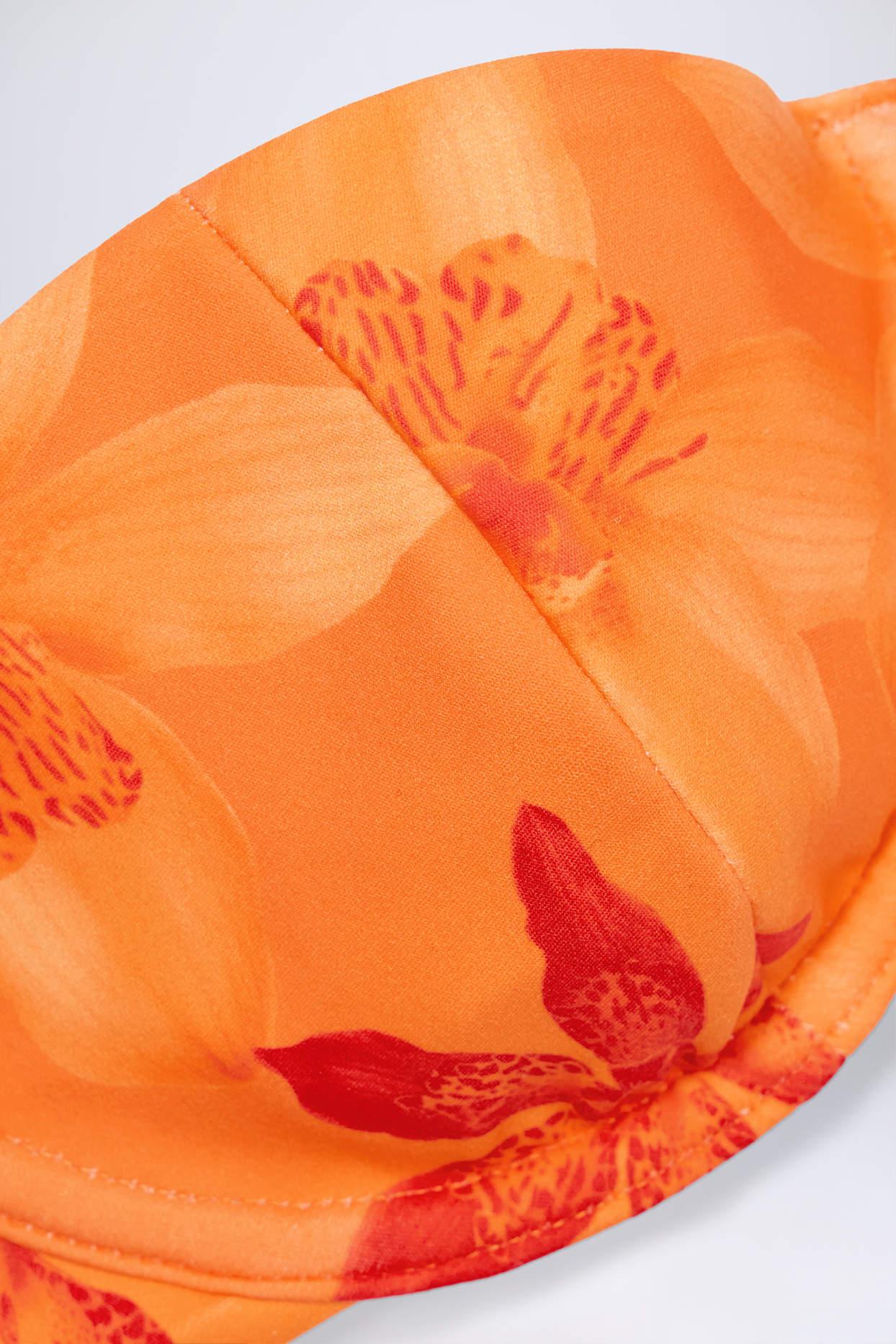Underwired Balconette Bikini Top in Orange Orchid Print Product Image