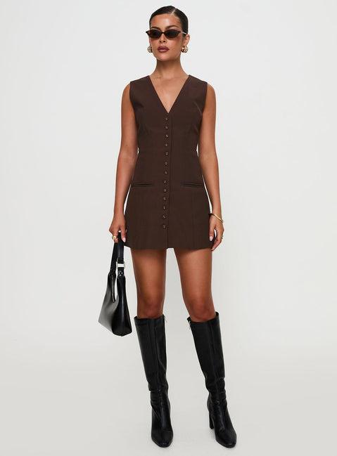 Laire Mini Dress Chocolate Product Image