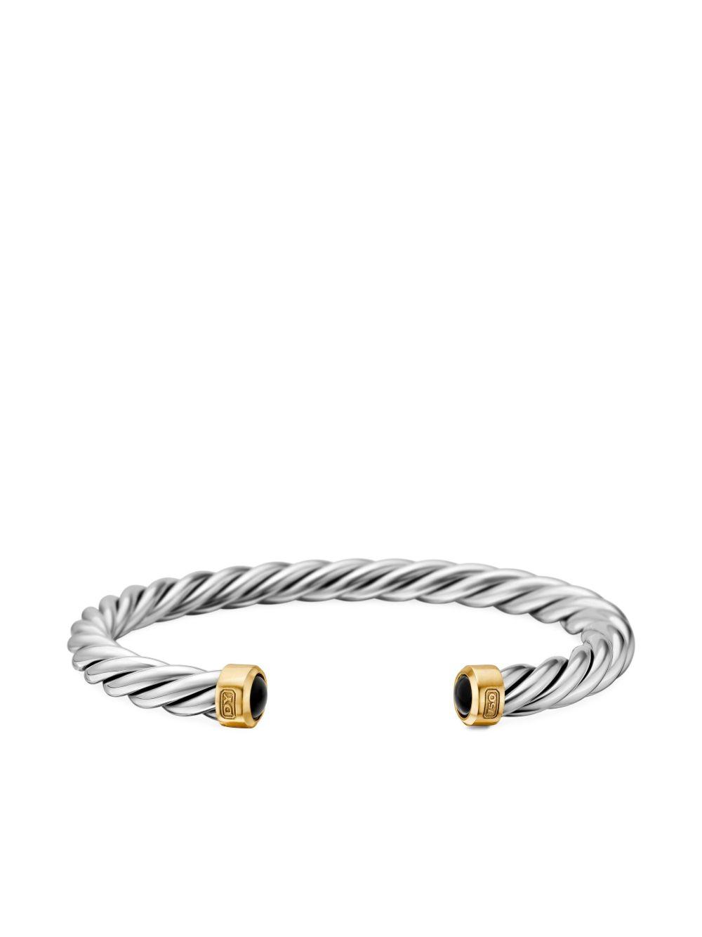 18K yellow gold and black onyx Cable bracelet (6mm) Product Image
